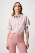 Joseph Ribkoff Tencel Stripe Print Boxy Blouse 261931F26
