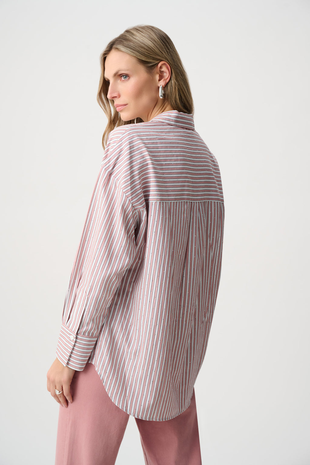Joseph Ribkoff Tencel Stripe Print Boxy Blouse 261931F26