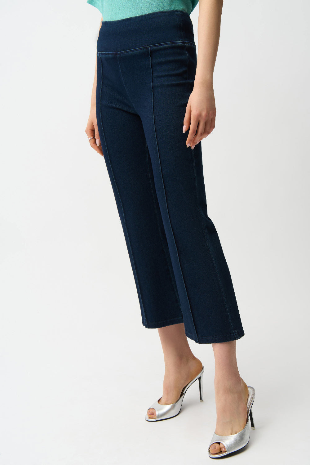Joseph Ribkoff Knit Denim Cropped Flare Pant 261953