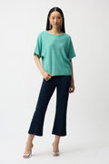 Joseph Ribkoff Knit Denim Cropped Flare Pant 261953