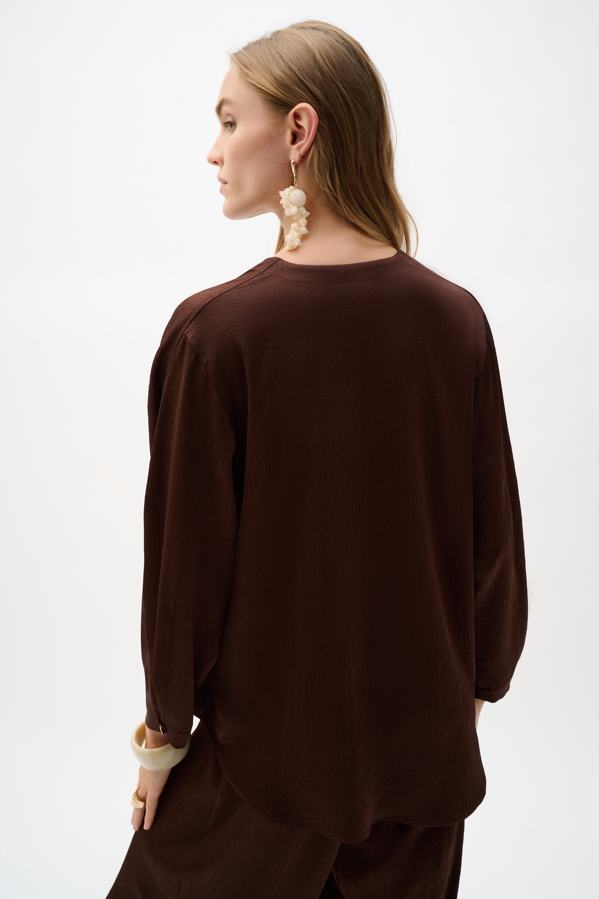 Joseph Ribkoff Crushed Satin Boxy Top With Dolman Sleeves 262153