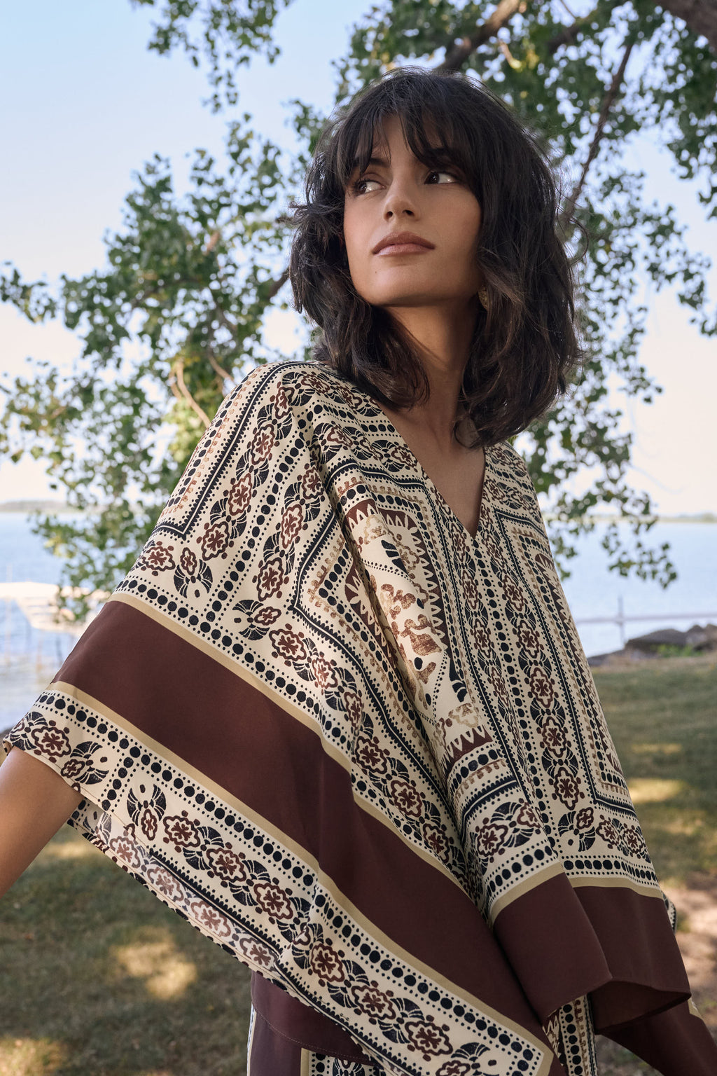 Joseph Ribkoff Georgette Printed Poncho Top 262260