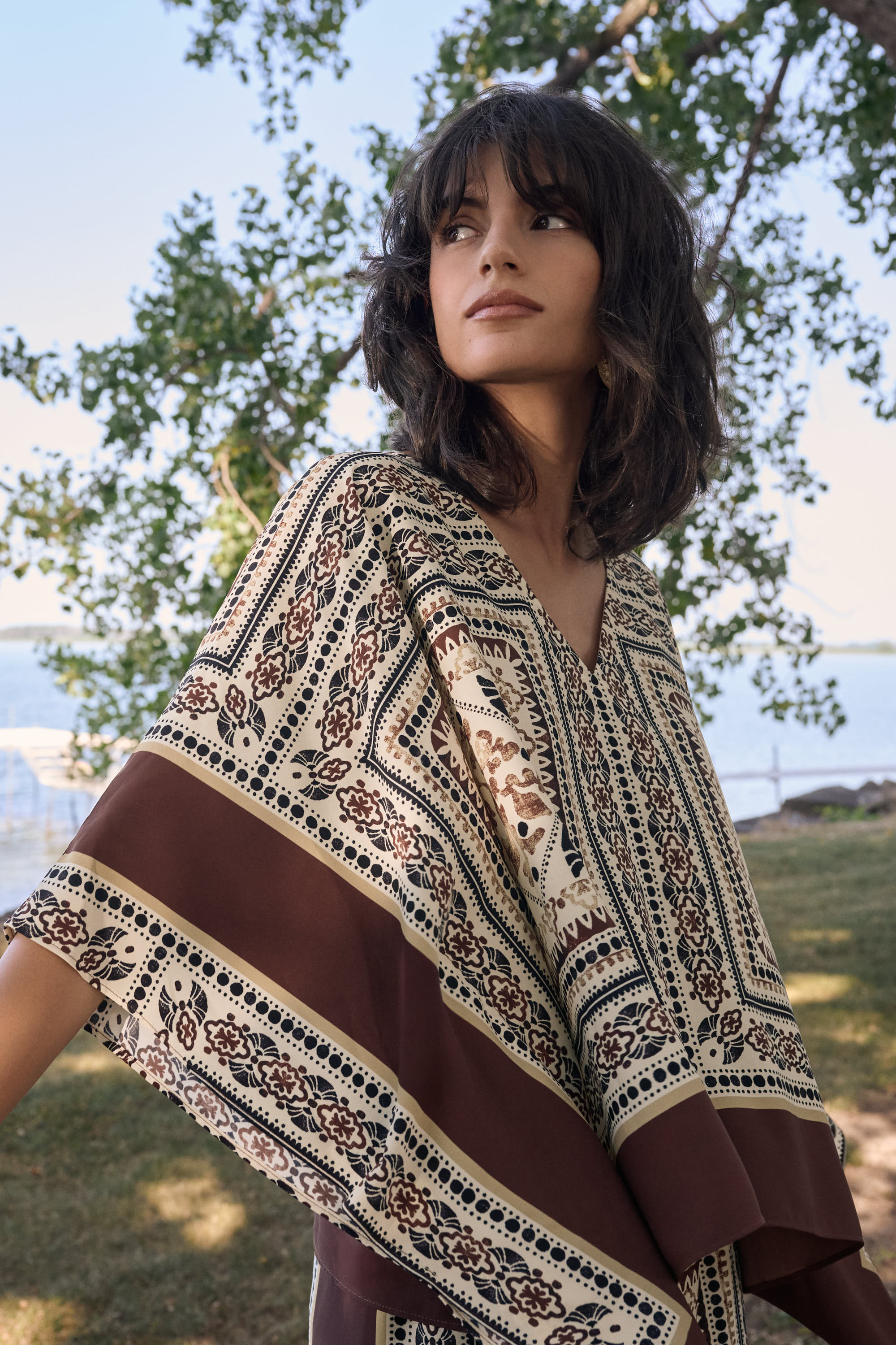 Joseph Ribkoff Georgette Printed Poncho Top 262260