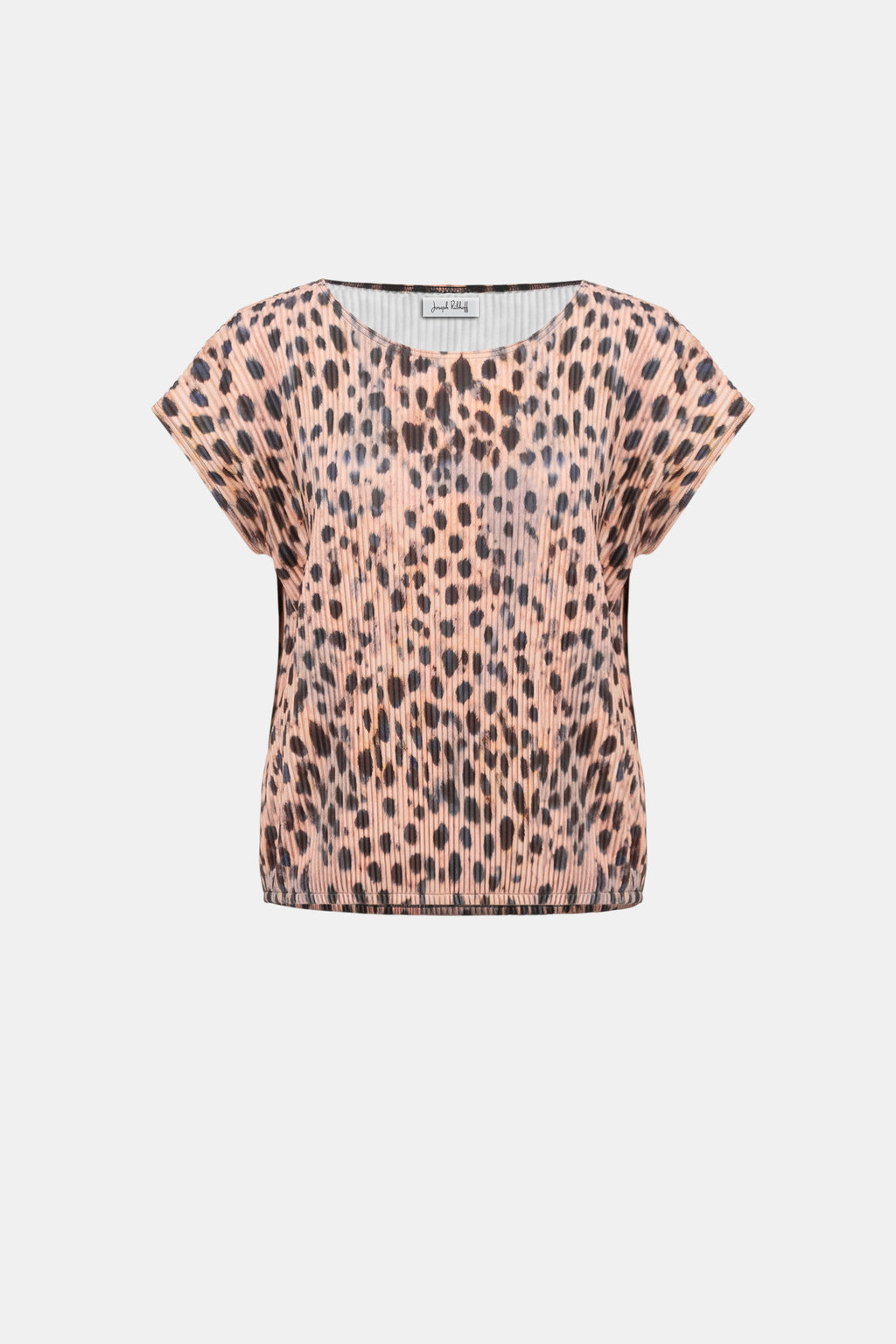Joseph Ribkoff Pleated Scuba Crepe Animal Print Cocoon Top 262602