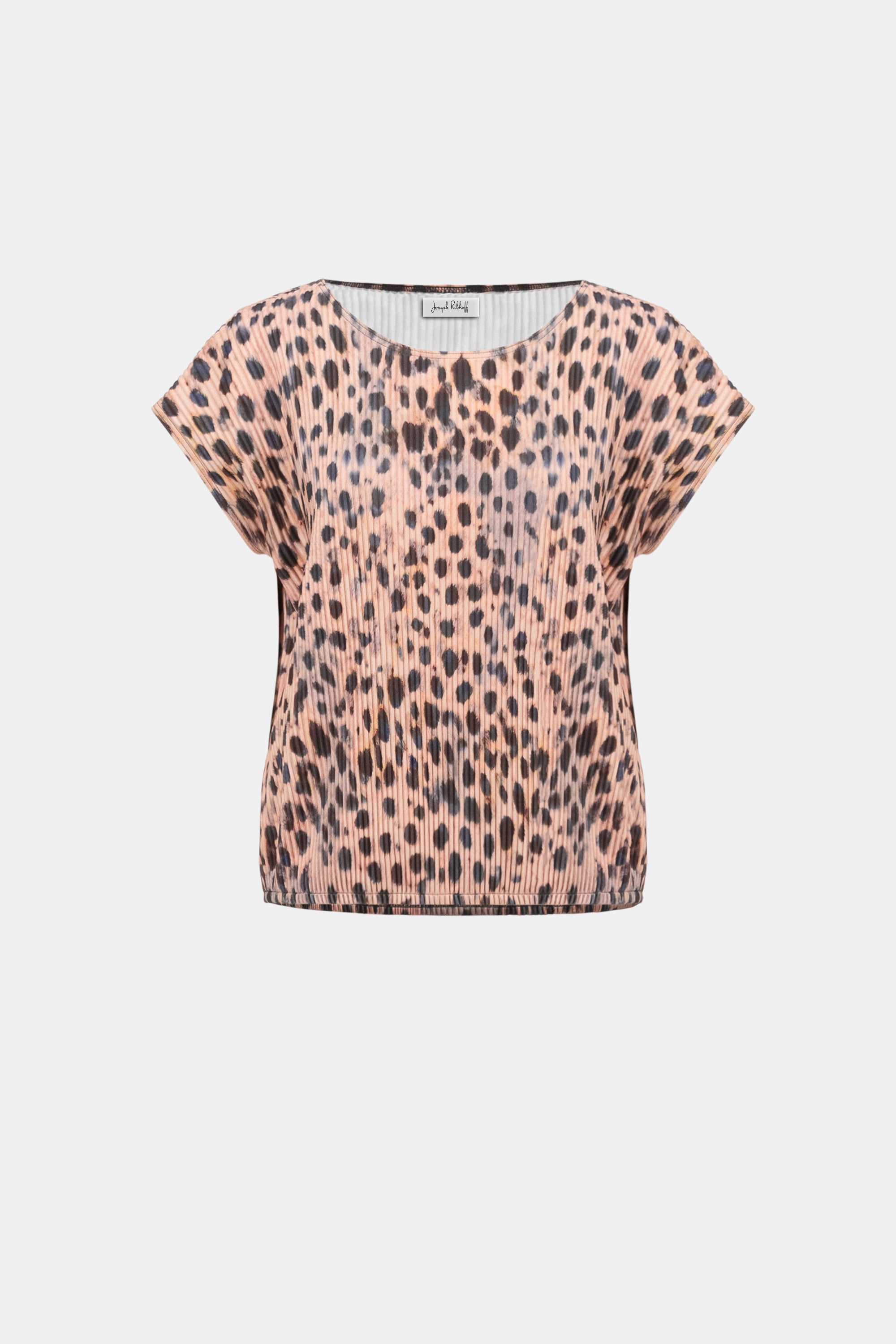 Joseph Ribkoff Pleated Scuba Crepe Animal Print Cocoon Top 262602