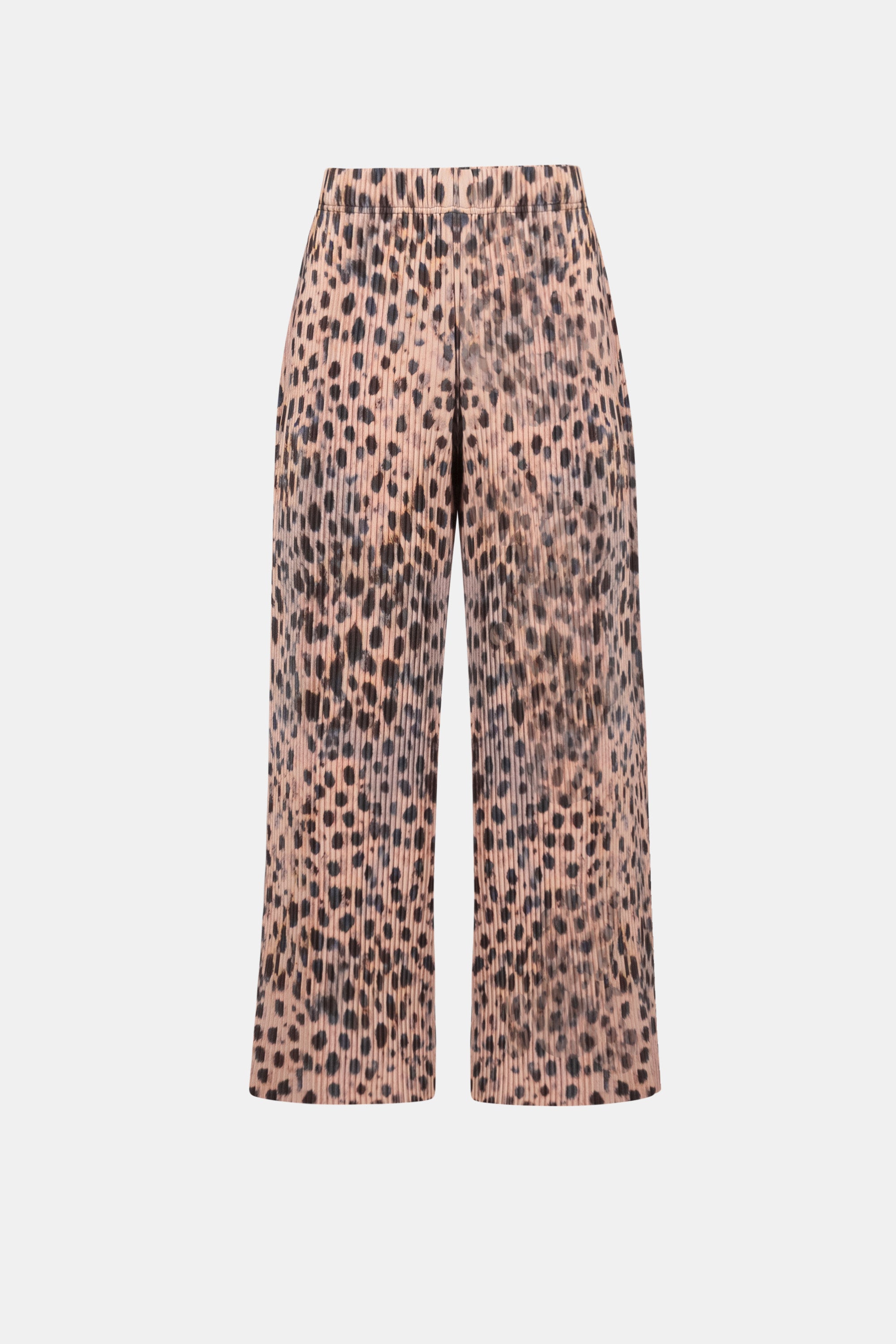 Joseph Ribkoff Pleated Scuba Crepe Animal Print Pull-On Wide Leg Pants 262619