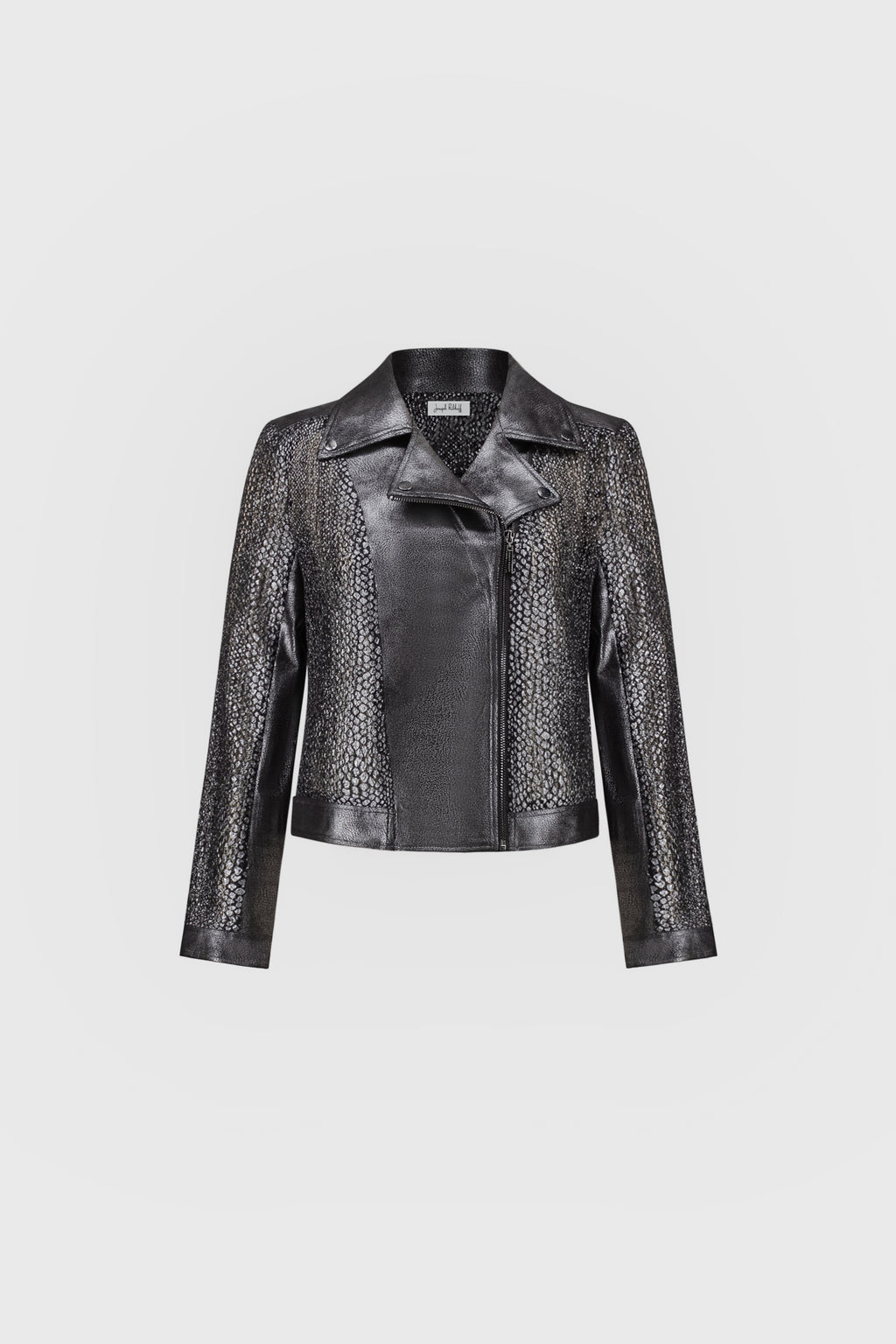 Joseph Ribkoff Foiled Faux Suede Moto Jacket 262902W26