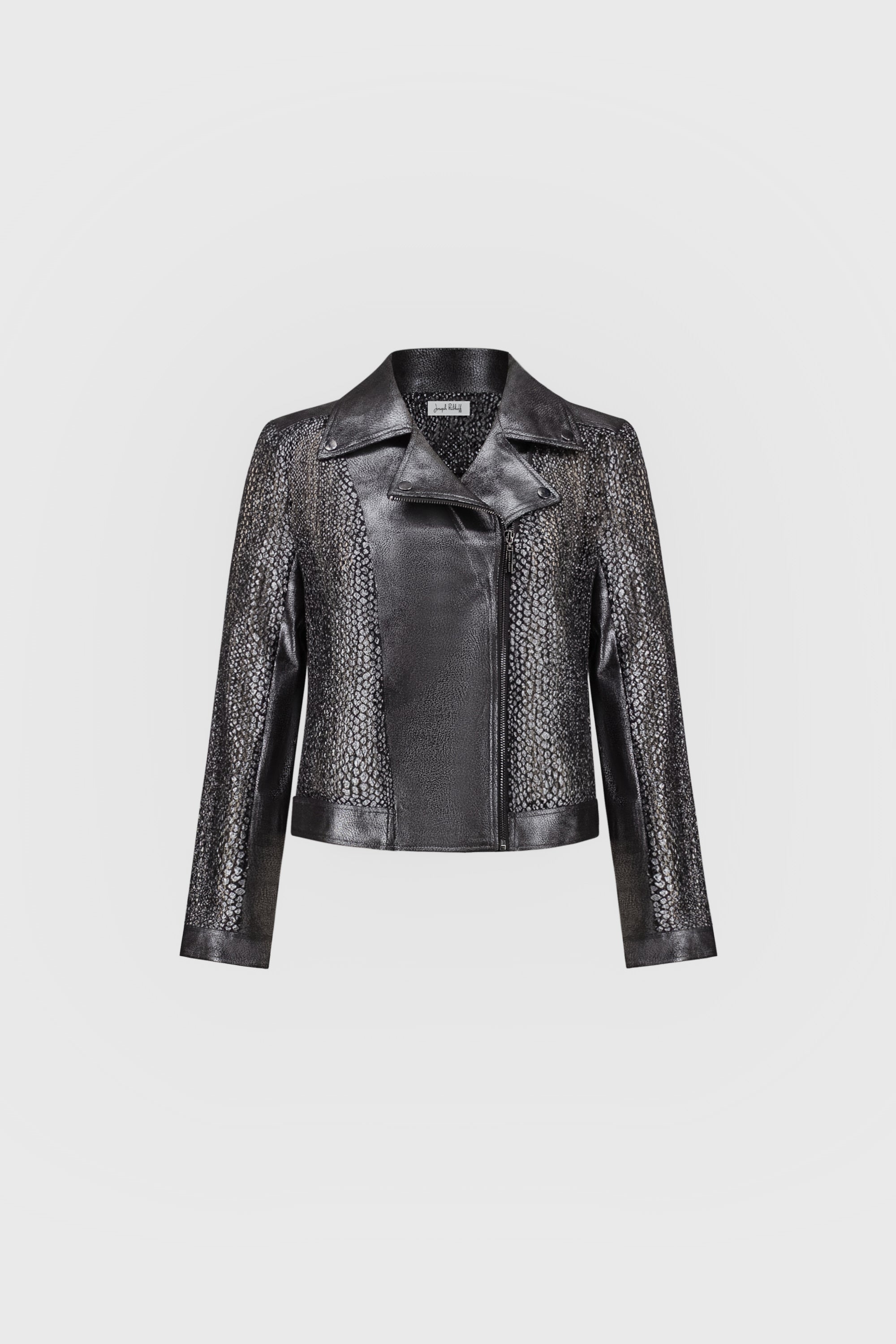 Joseph Ribkoff Foiled Faux Suede Moto Jacket 262902W26