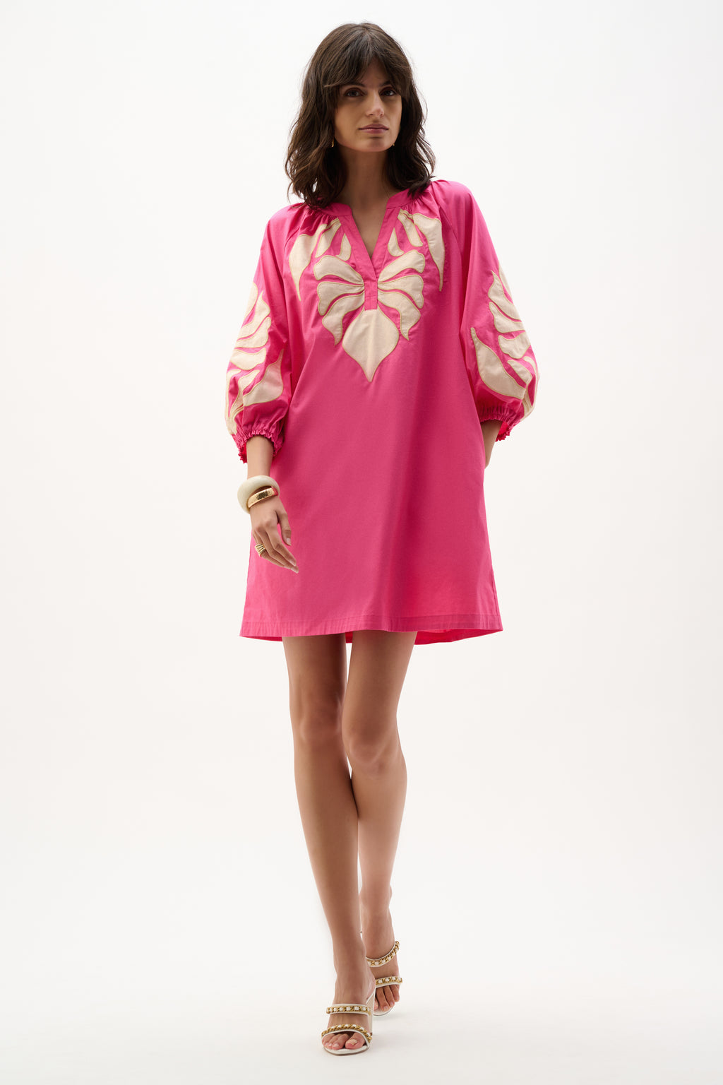 Joseph Ribkoff Stretch Cotton Floral Embroidered Straight Dress 262911