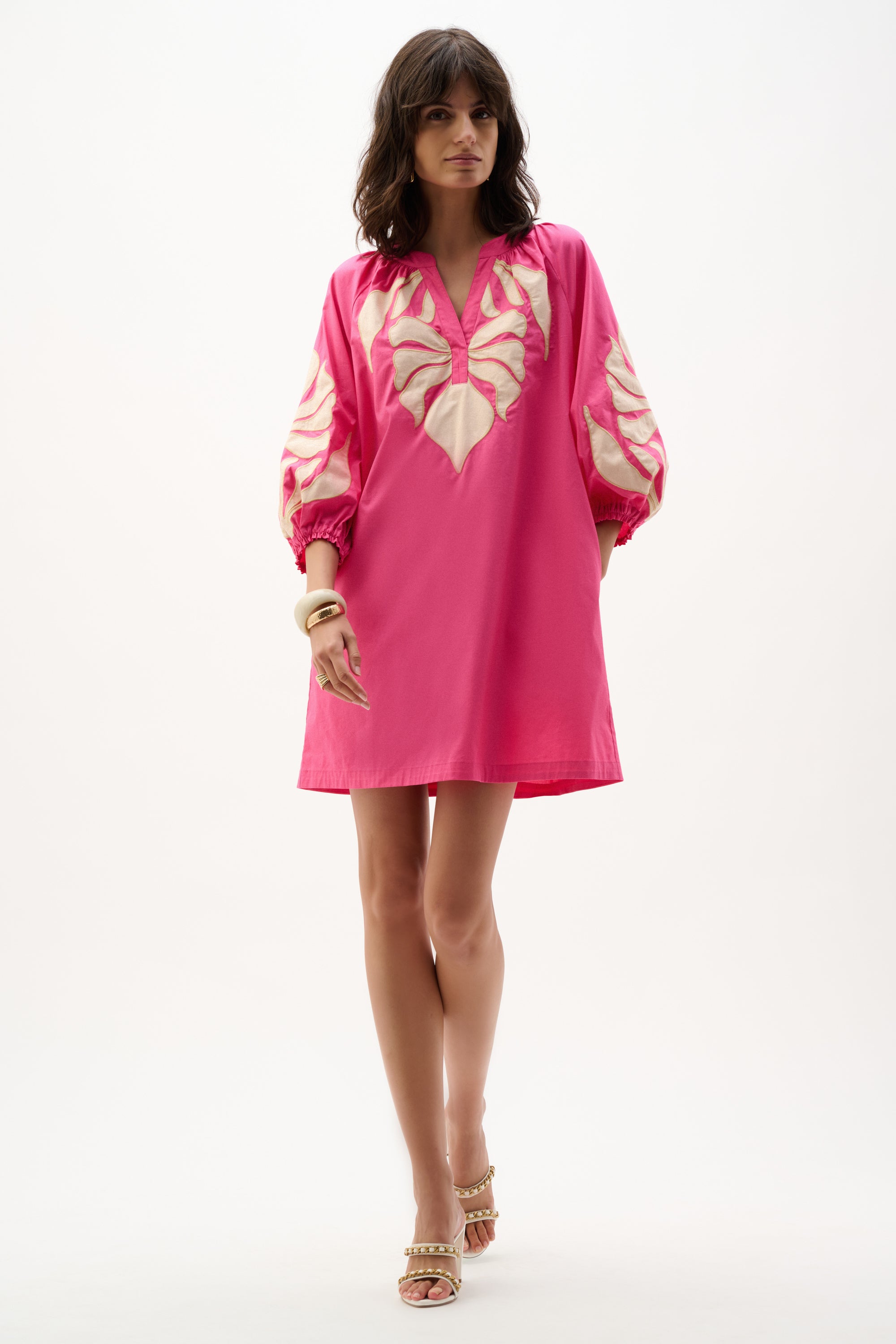 Joseph Ribkoff Stretch Cotton Floral Embroidered Straight Dress 262911