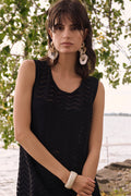 Joseph Ribkoff Viscose Jacquard Knit Chevron Stitch Relaxed Tunic Top 262932