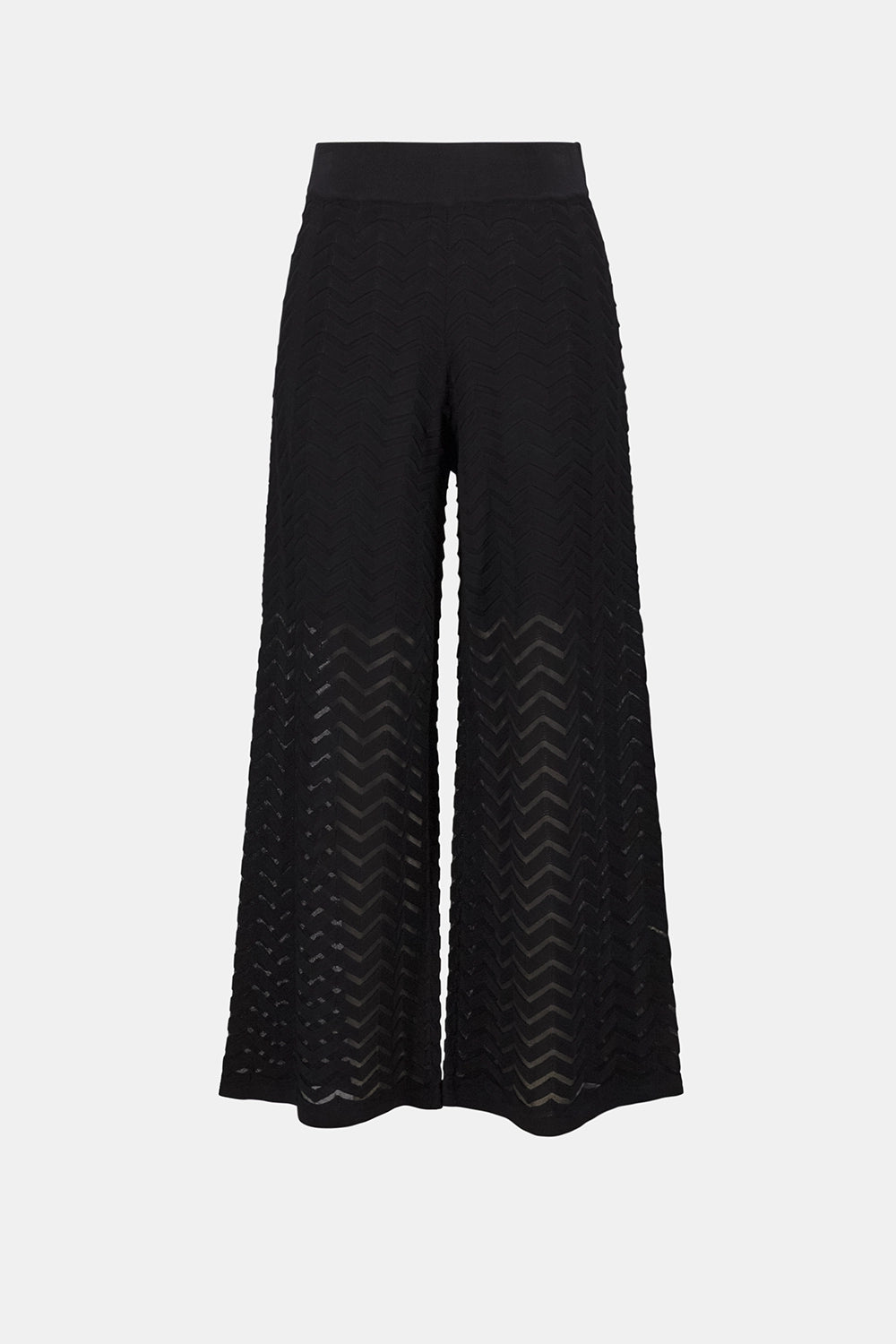 Joseph Ribkoff Viscose Jacquard Knit Chevron Stitch Culotte Pants 262933