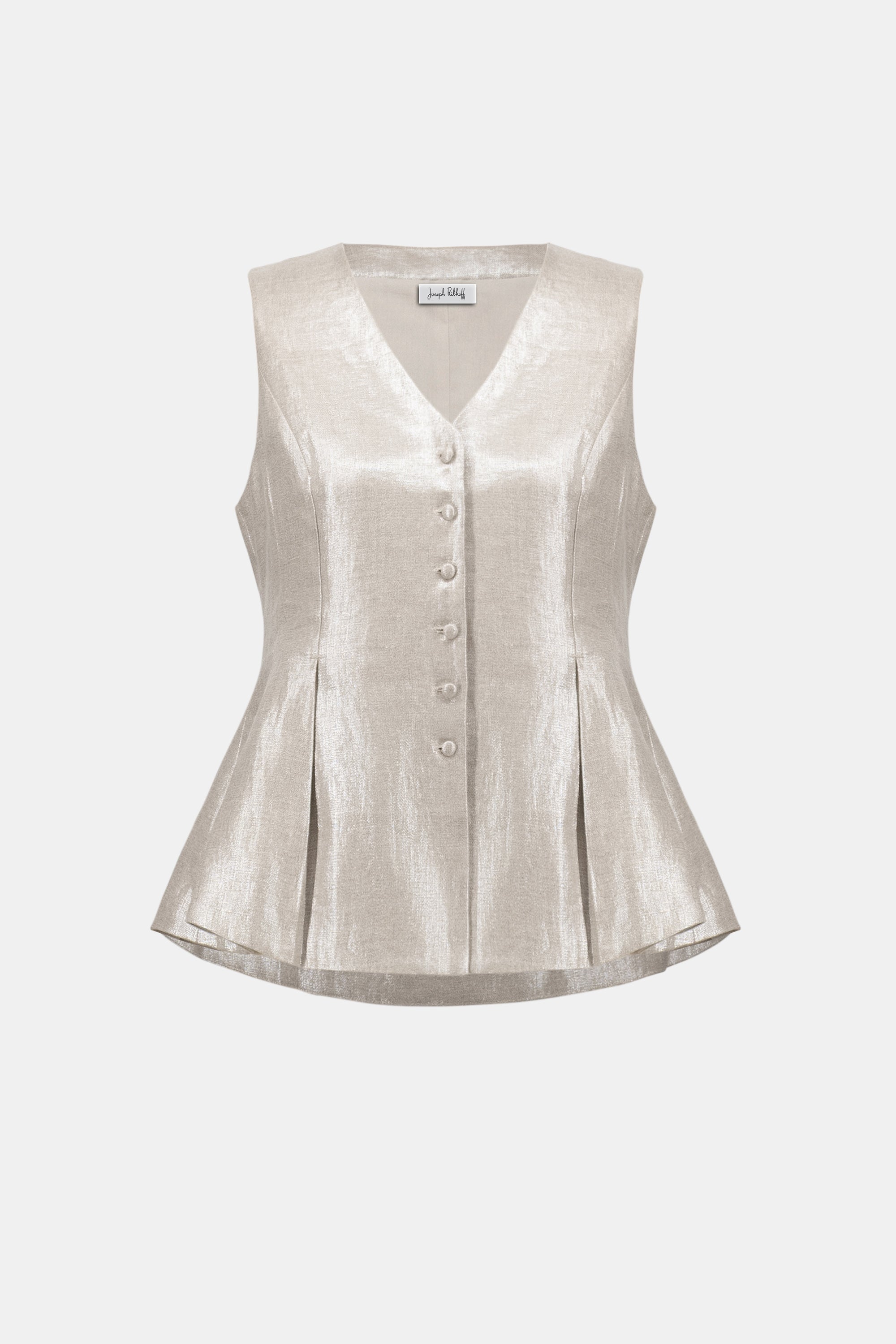 Joseph Ribkoff Foiled Linen Peplum Vest 262944