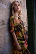 Joseph Ribkoff Chiffon Tropical Print Straight Blouse 262949