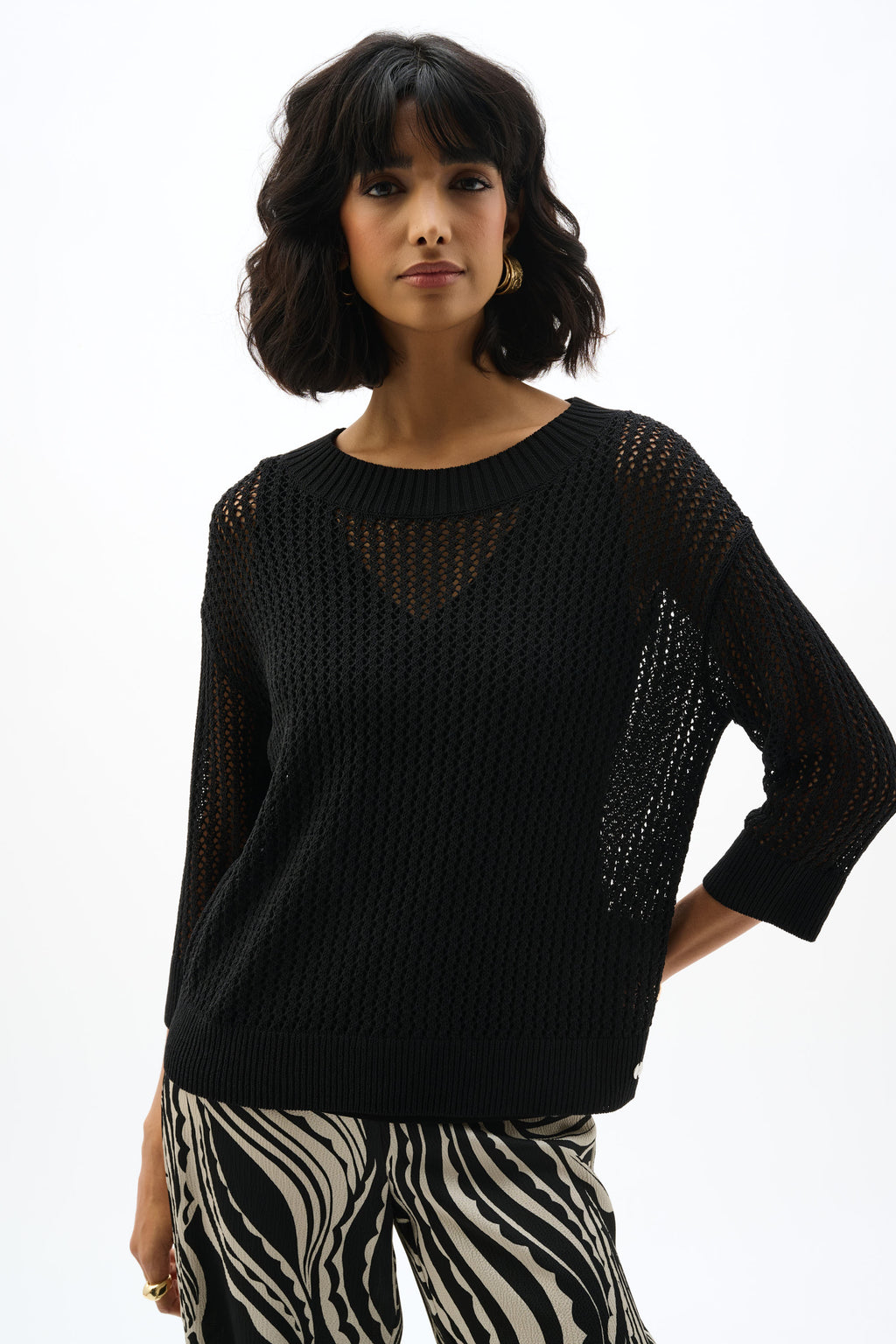 Joseph Ribkoff Acrylic Blend Open Stitch Sweater 262976