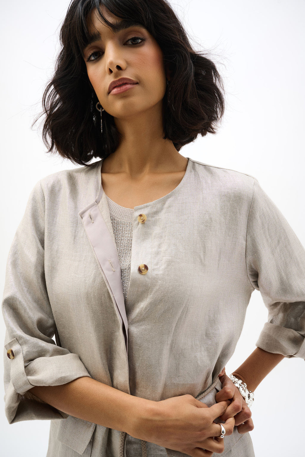 Joseph Ribkoff Foiled Linen Jacket 262979