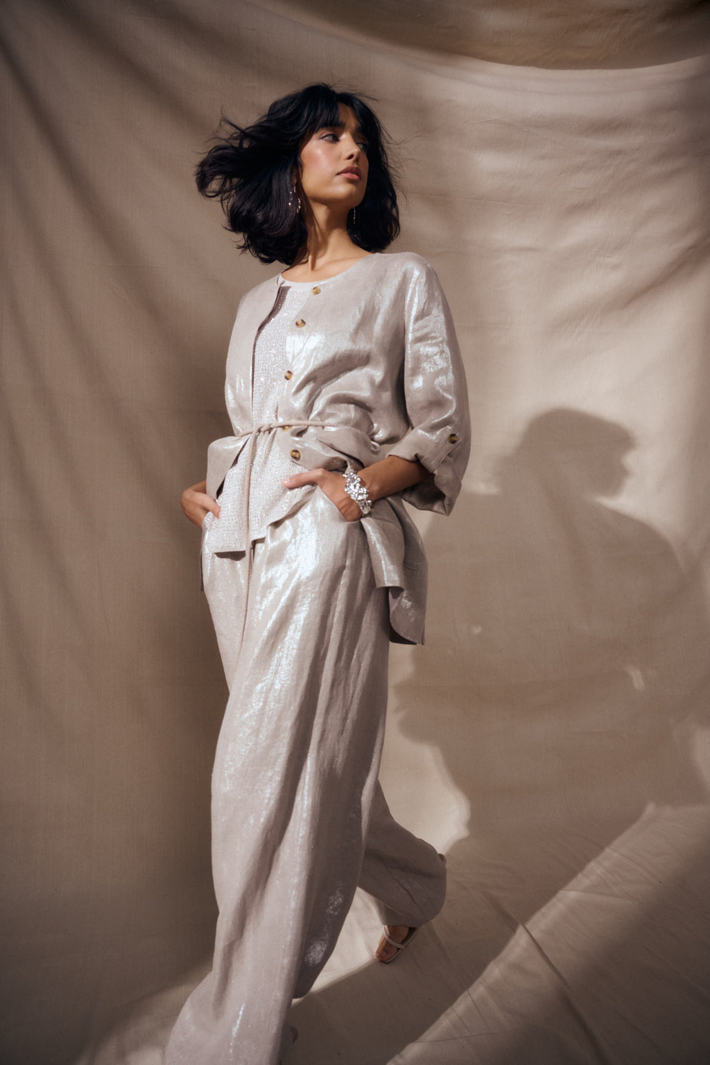 Joseph Ribkoff Foiled Linen Jacket 262979