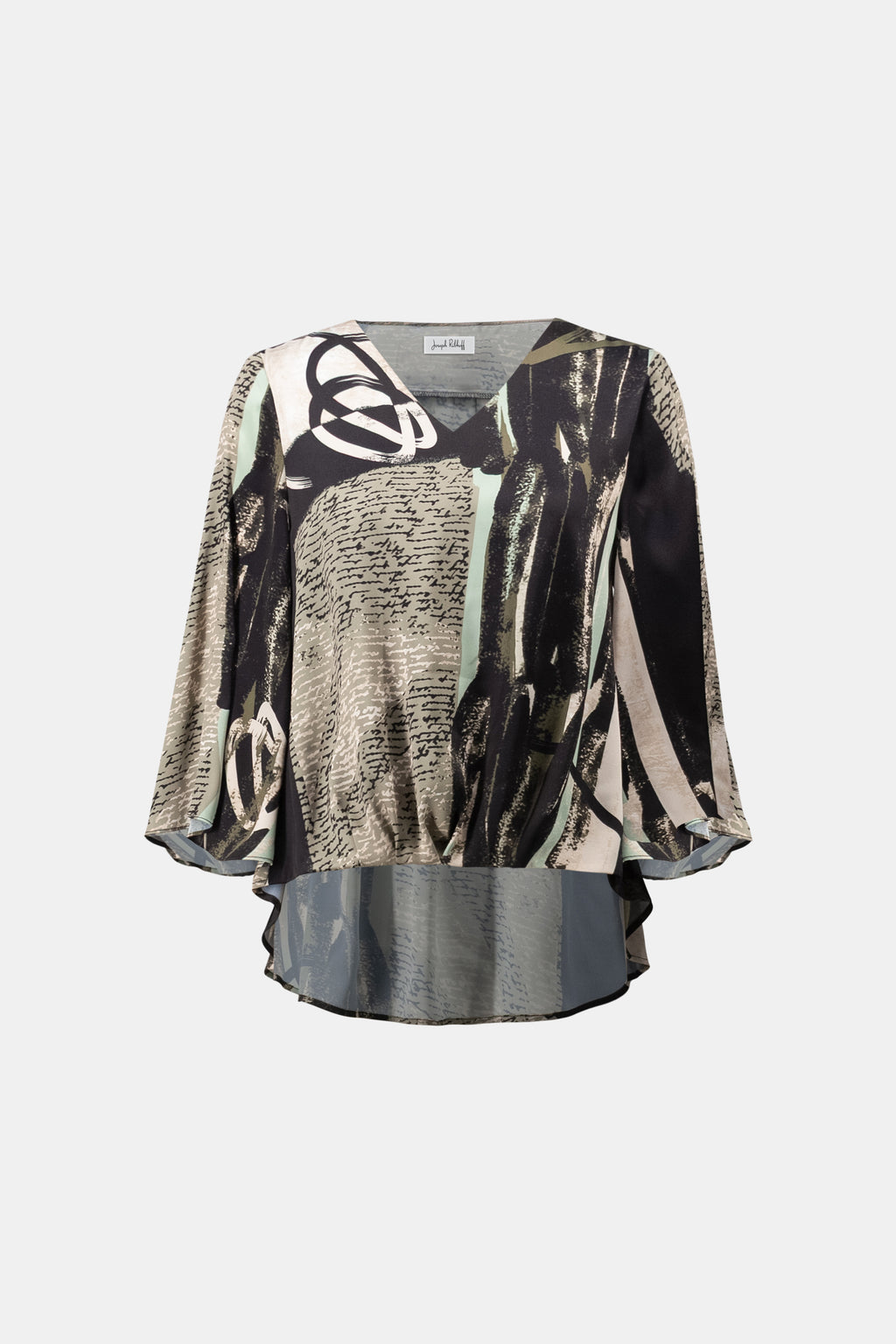 Joseph Ribkoff Recycled Satin Abstract Boxy Top 263024