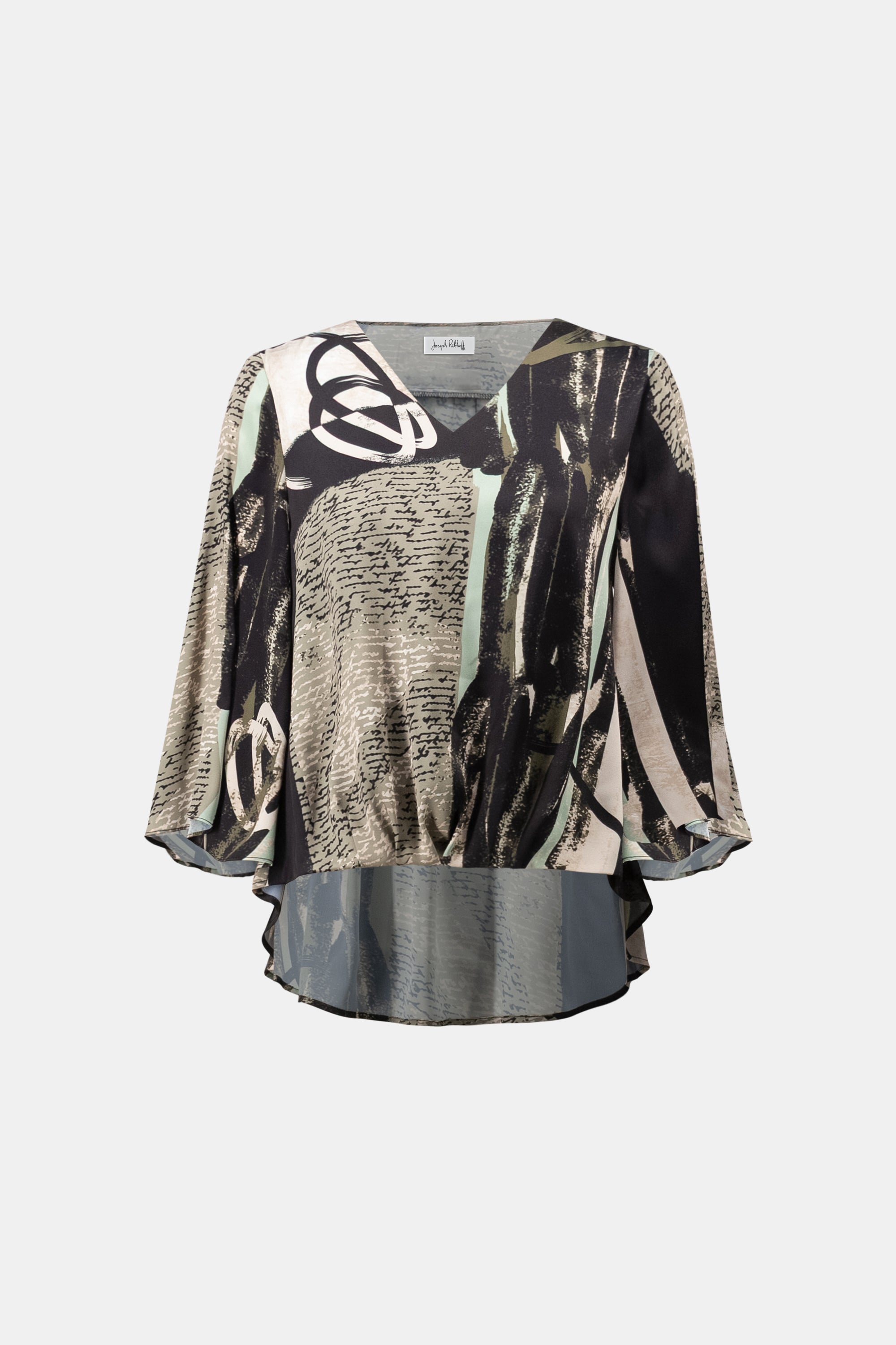 Joseph Ribkoff Recycled Satin Abstract Boxy Top 263024