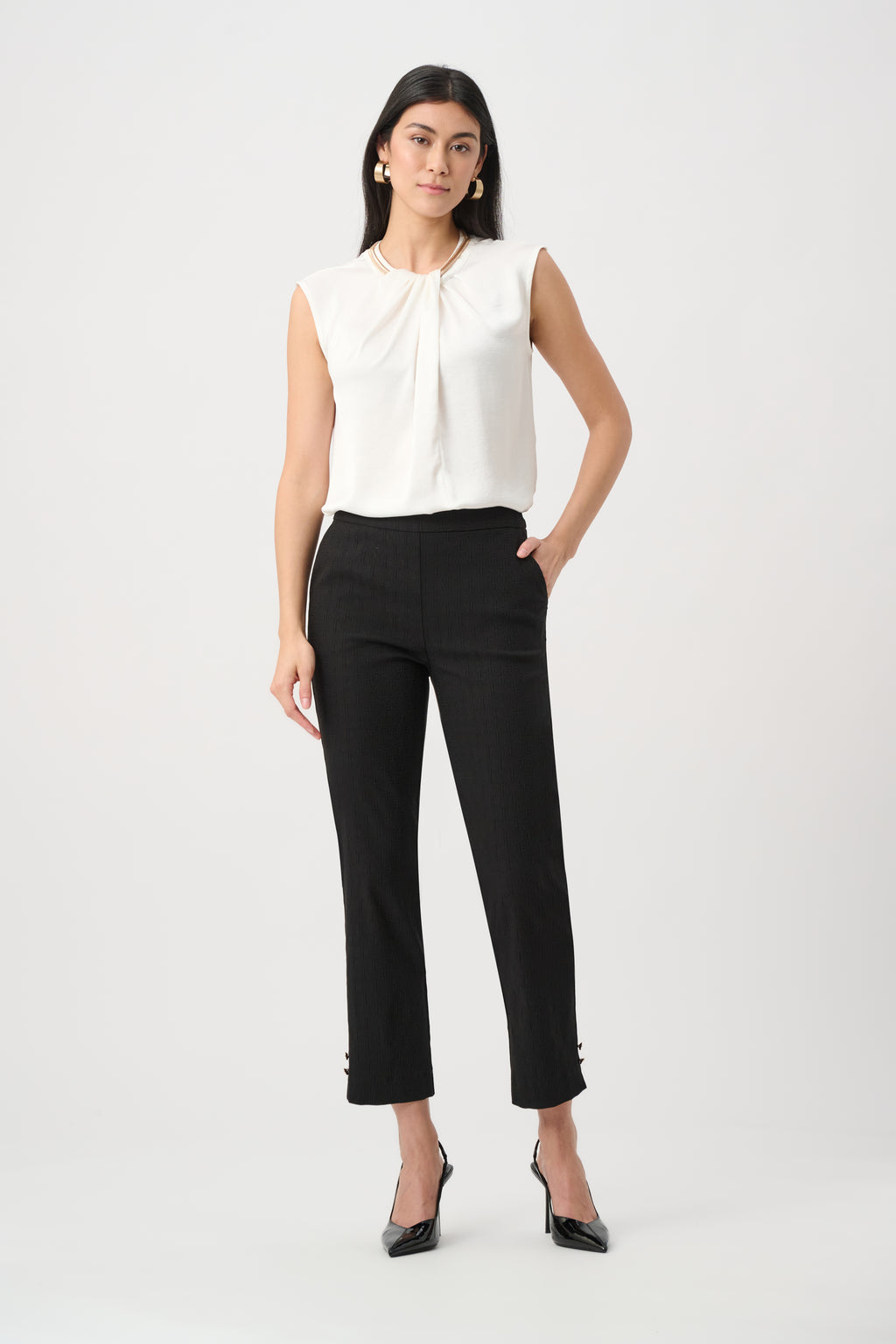 Joseph Ribkoff Jacquard Slim Fit Pull-On Pants 263042