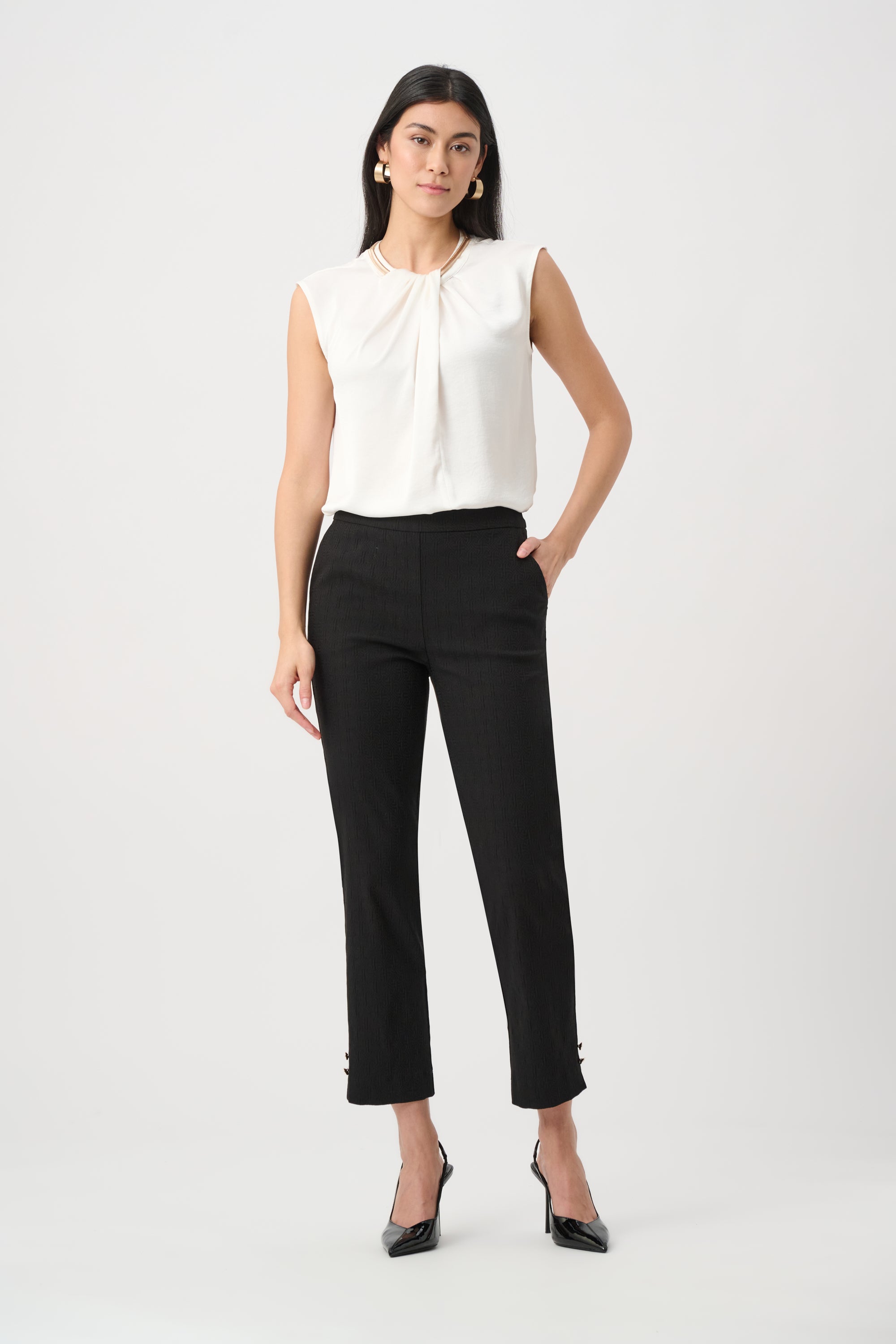 Joseph Ribkoff Jacquard Slim Fit Pull-On Pants 263042