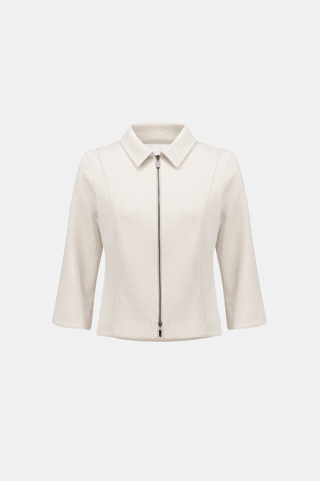 Joseph Ribkoff Textured Knit Jacquard Boxy Jacket With Shirt Collar 263048