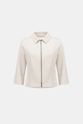 Joseph Ribkoff Textured Knit Jacquard Boxy Jacket With Shirt Collar 263048