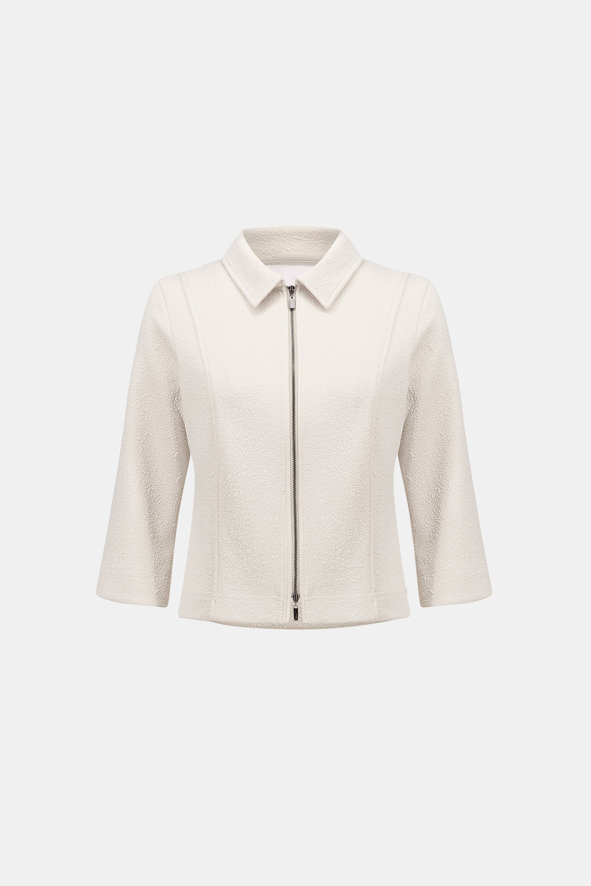 Joseph Ribkoff Textured Knit Jacquard Boxy Jacket With Shirt Collar 263048