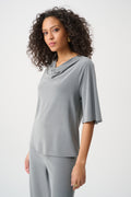 Joseph Ribkoff Melange Silky Knit Cowl Top 263070