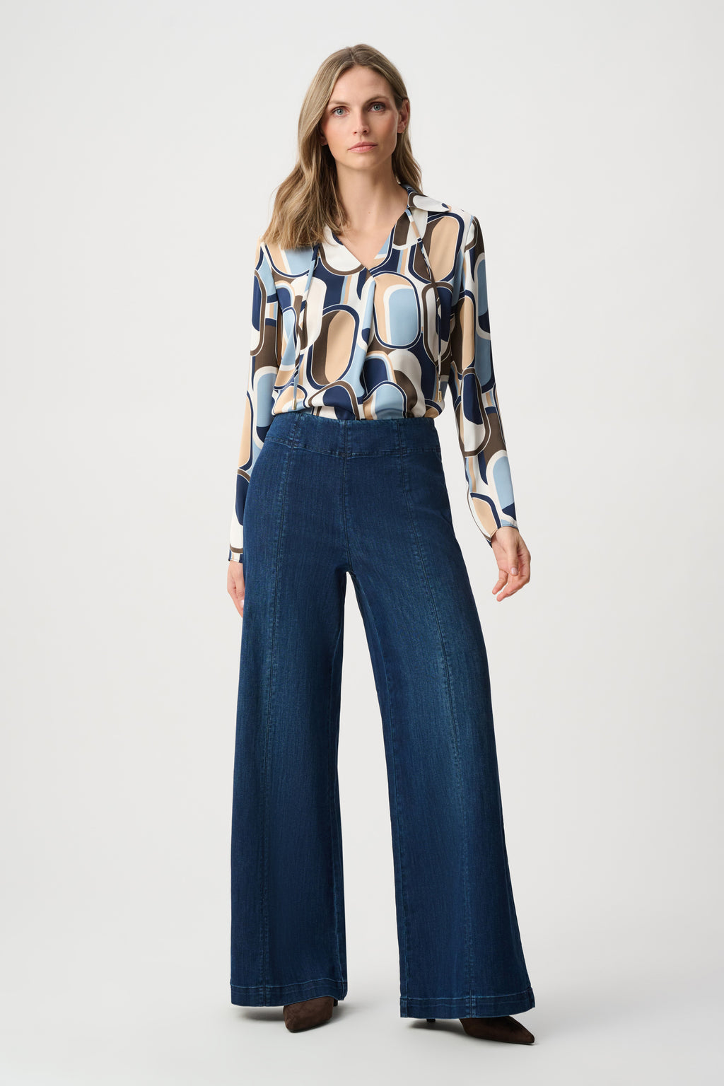 Joseph Ribkoff Recycled Satin Geometric Top 263071