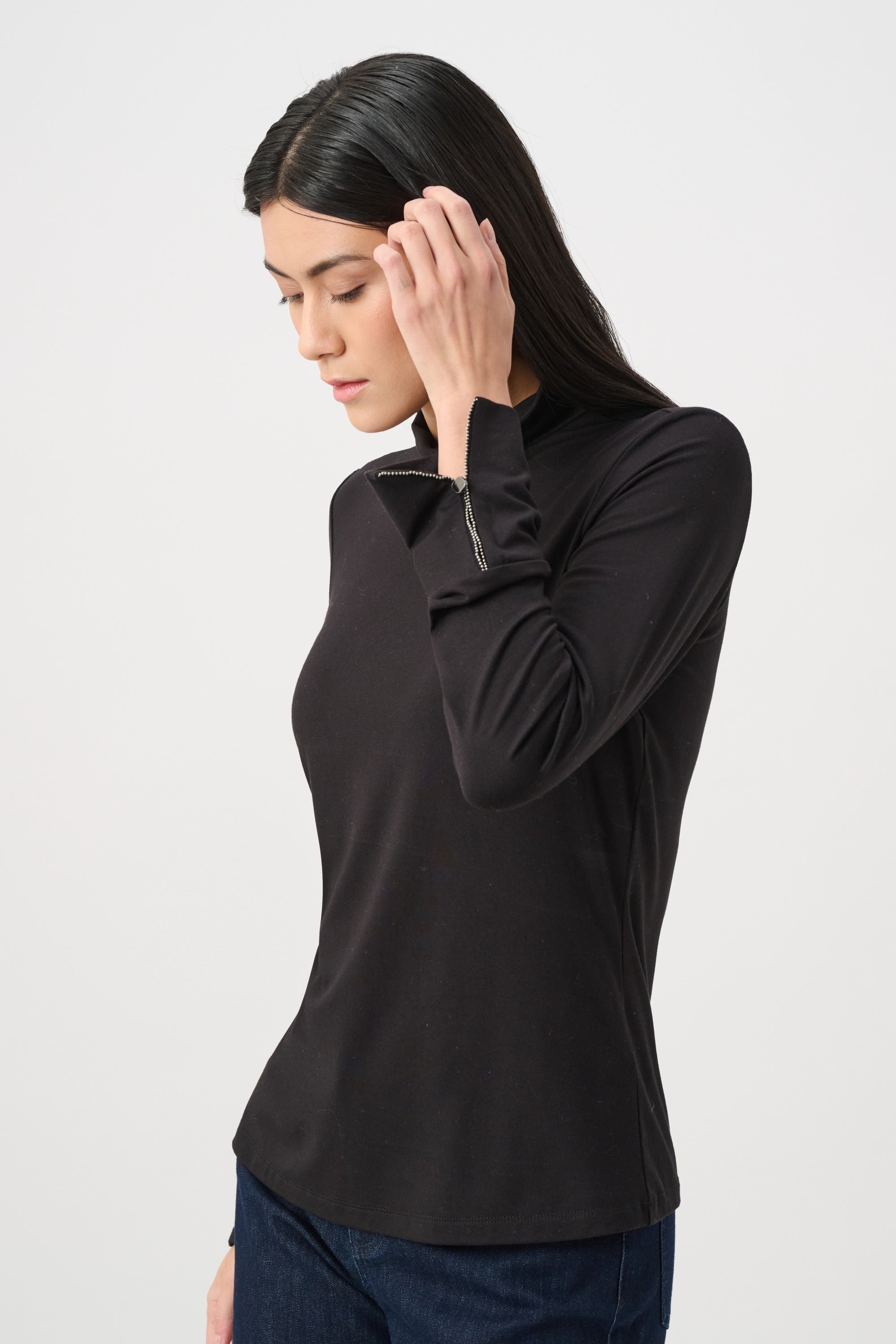 Joseph Ribkoff Jersey Fitted Mock-Neck Top 263103