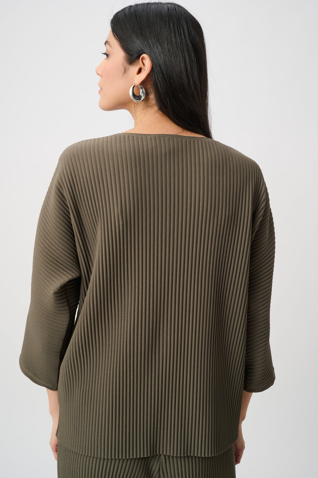 Joseph Ribkoff Pleated Scuba Crepe Zipped Neck Top 263123