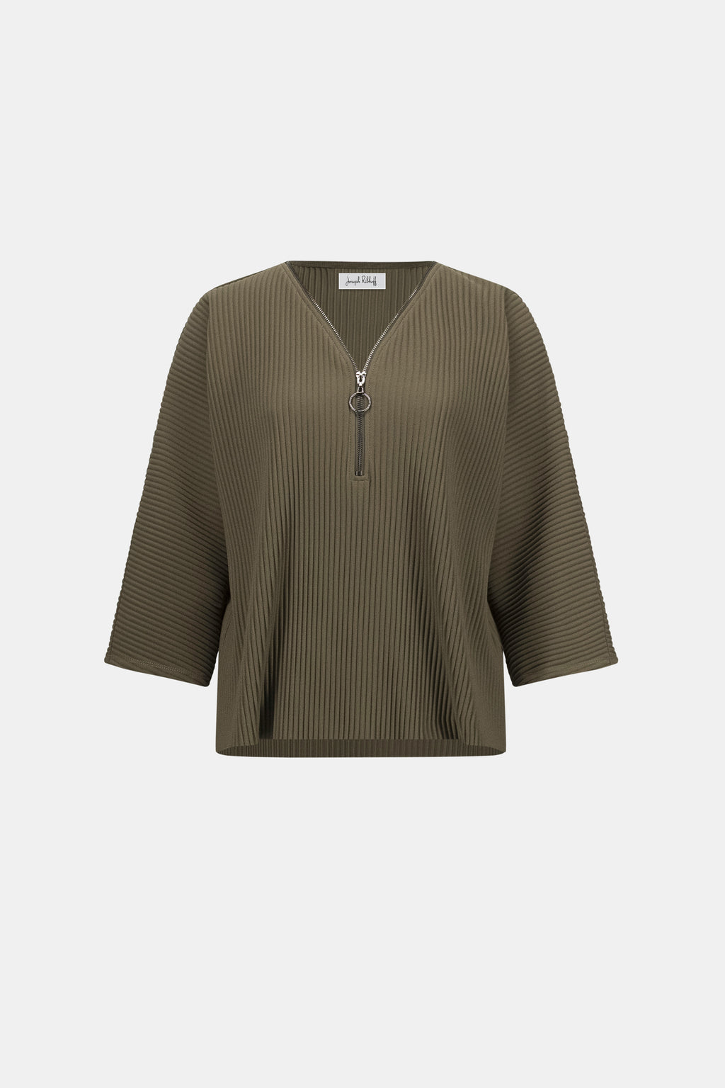 Joseph Ribkoff Pleated Scuba Crepe Zipped Neck Top 263123