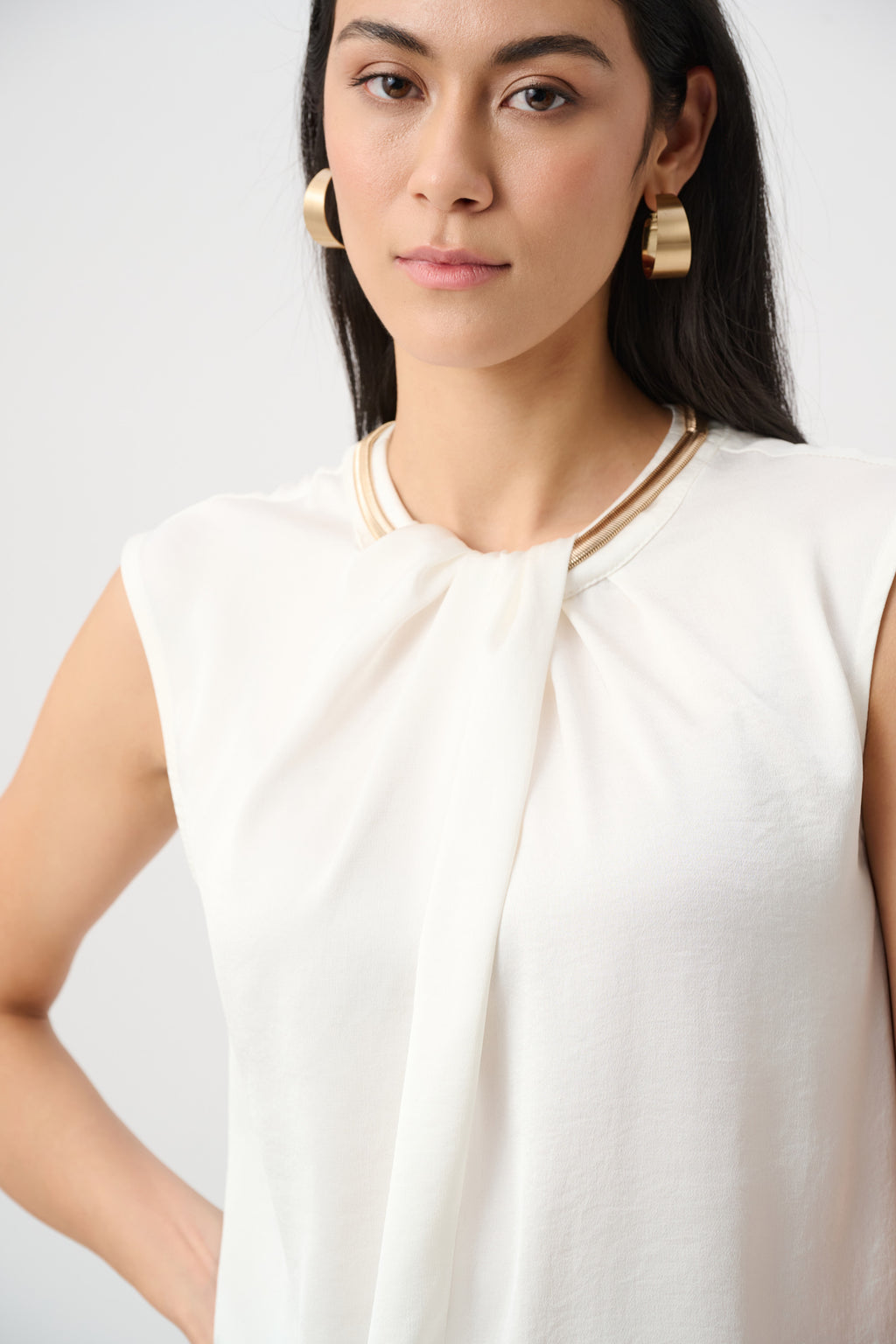 Joseph Ribkoff Recycled Satin Straight Sleeveless Top 263168