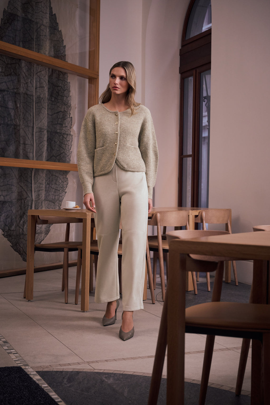 Joseph Ribkoff Scuba Suede Wide Leg Pull-On Pants 263191
