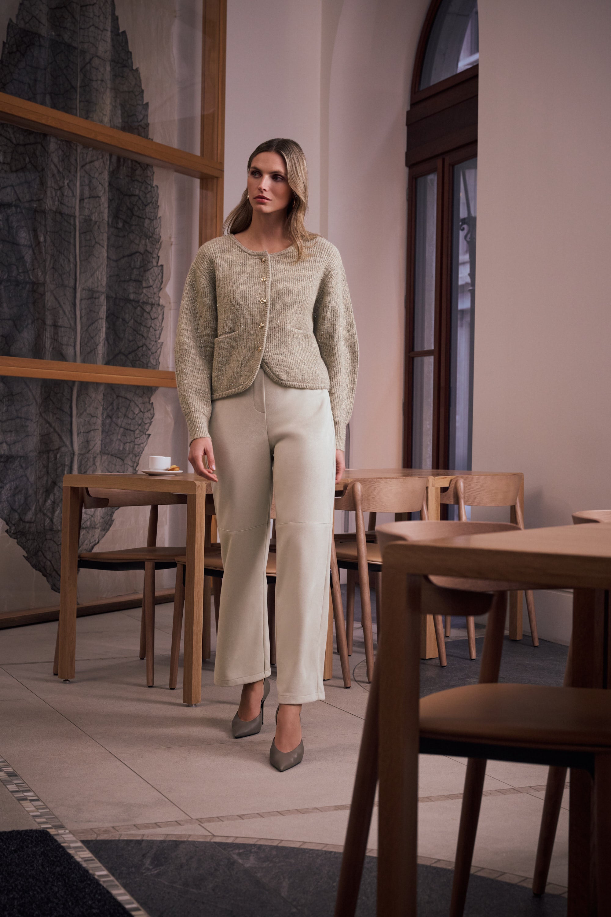 Joseph Ribkoff Scuba Suede Wide Leg Pull-On Pants 263191