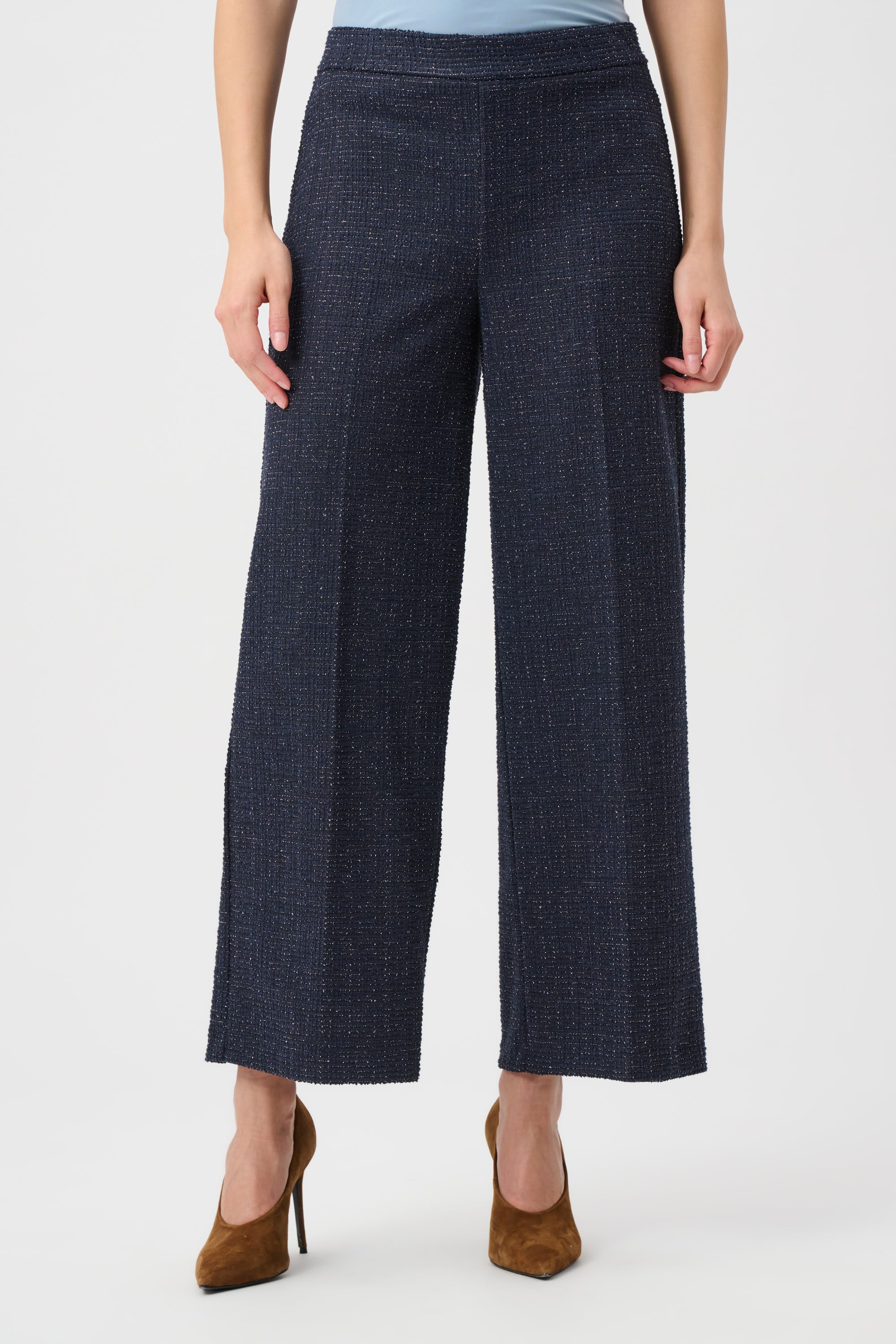 Joseph Ribkoff Lurex Boucle Wide-Leg Pull-On Pants 263215