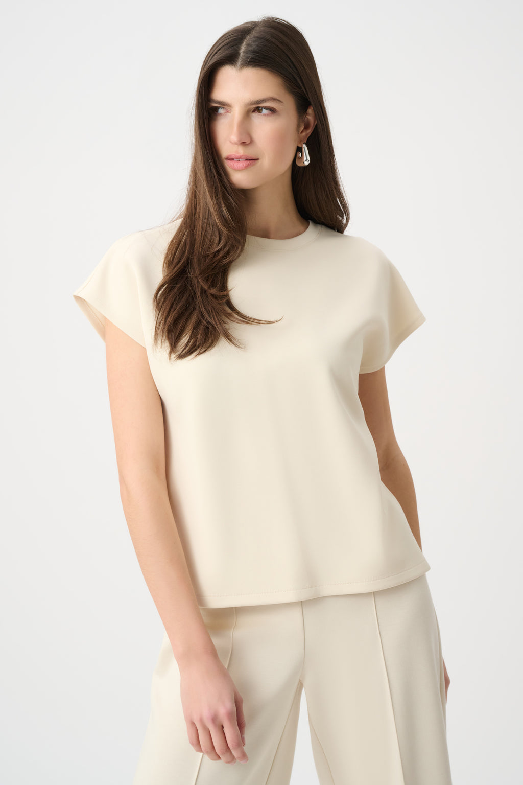 Joseph Ribkoff Scuba Jersey Crewneck Boxy Top 263636