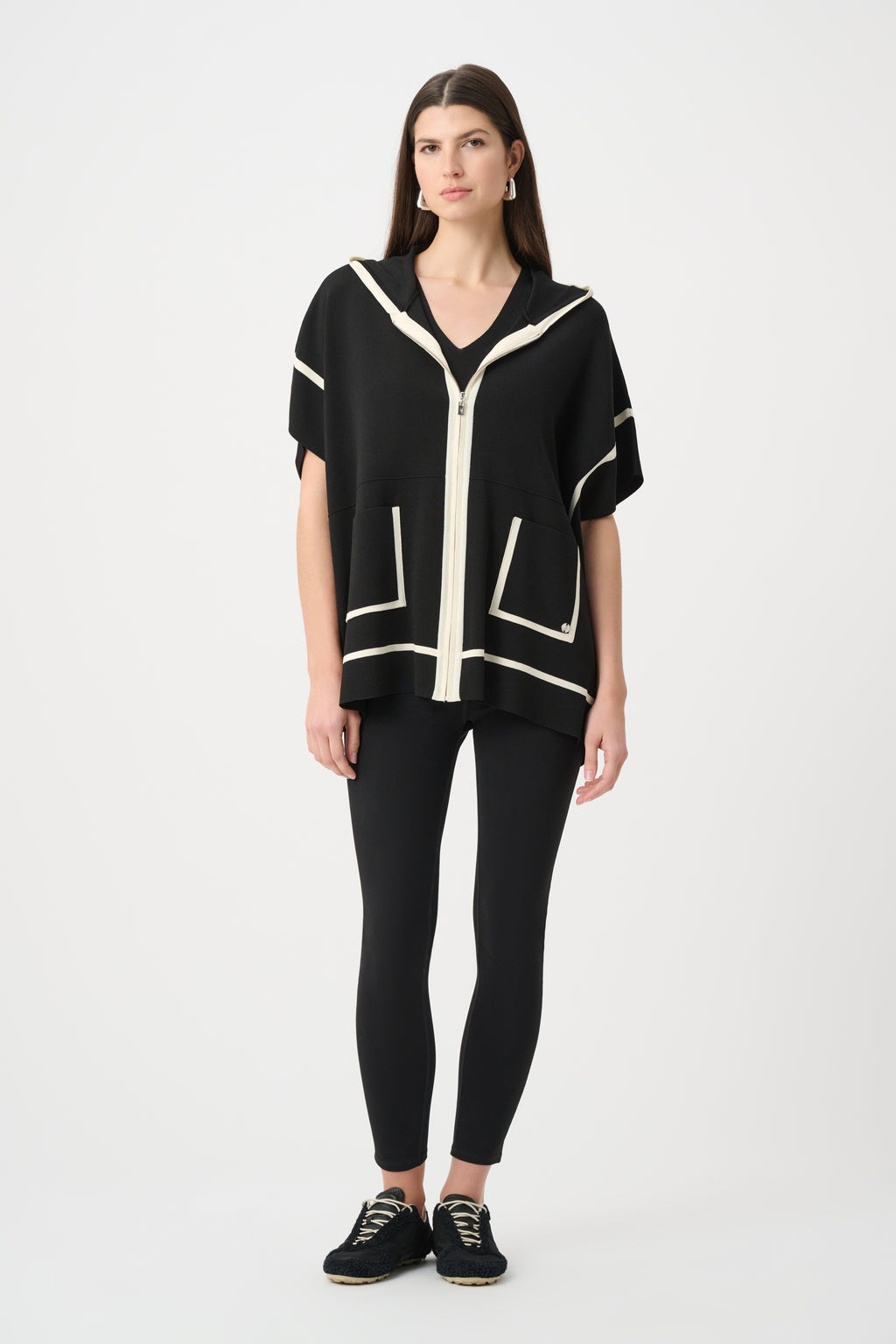 Joseph Ribkoff Dry Viscose Hooded Boxy Jacket 263639