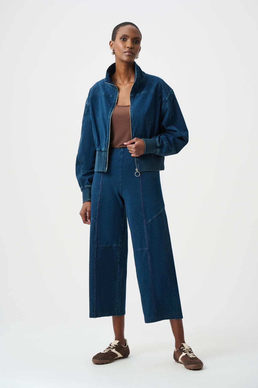 Joseph Ribkoff Knit Denim Culotte Pull-On Pants 263642