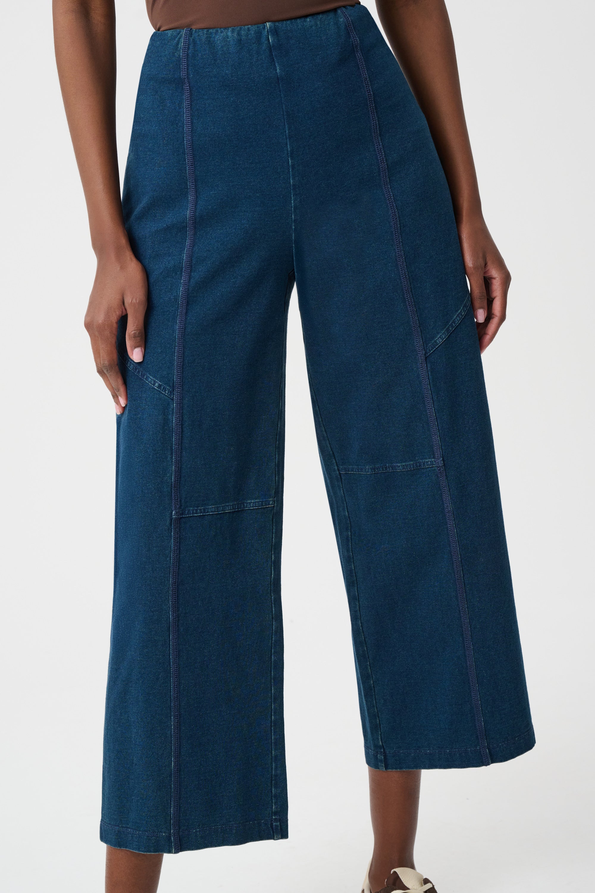 Joseph Ribkoff Knit Denim Culotte Pull-On Pants 263642