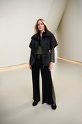 Joseph Ribkoff Quilted Nylon Shawl-Neck Boxy Vest 263643