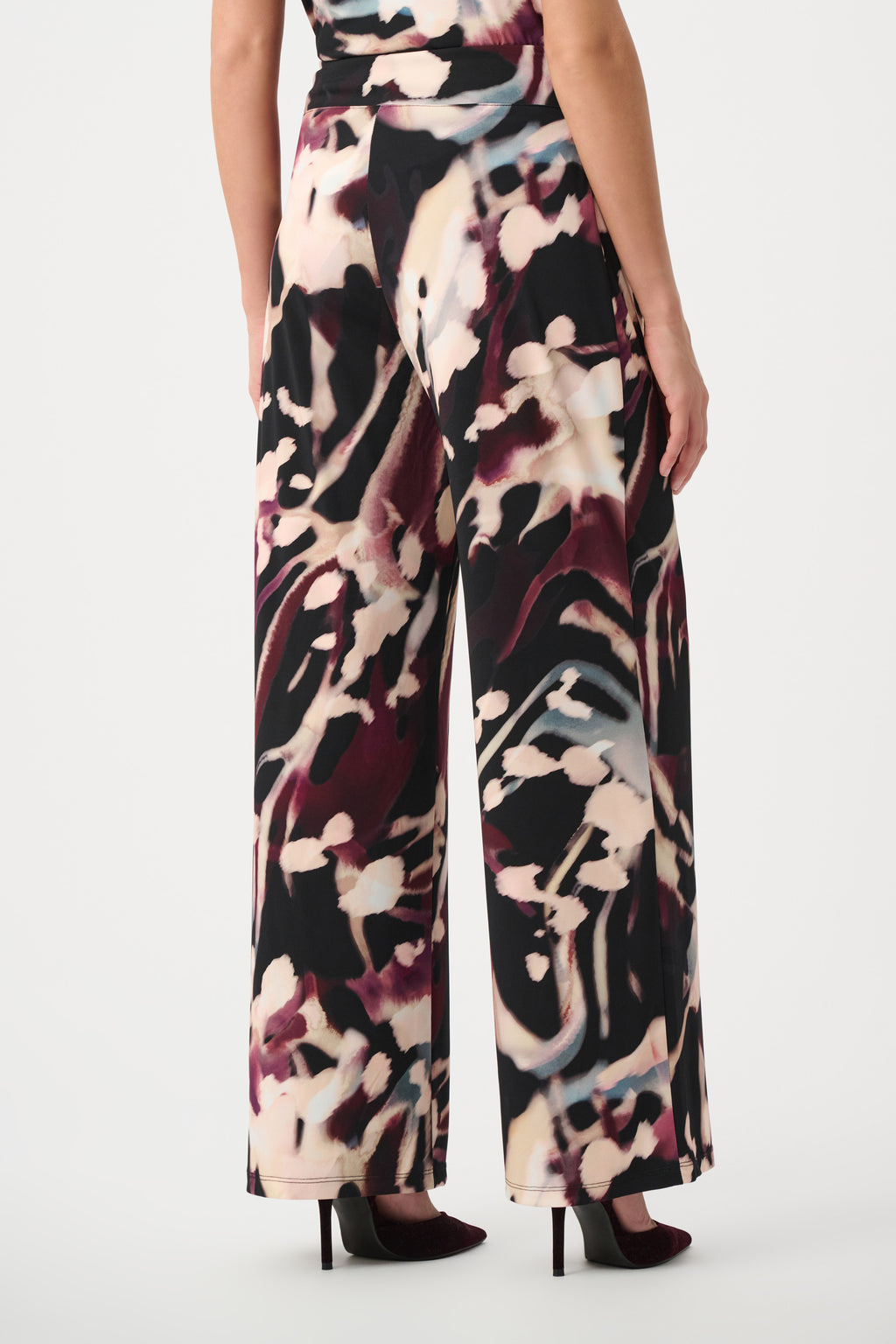 Joseph Ribkoff Signature | Silky Knit Abstract Print Wide Leg Pants 263749
