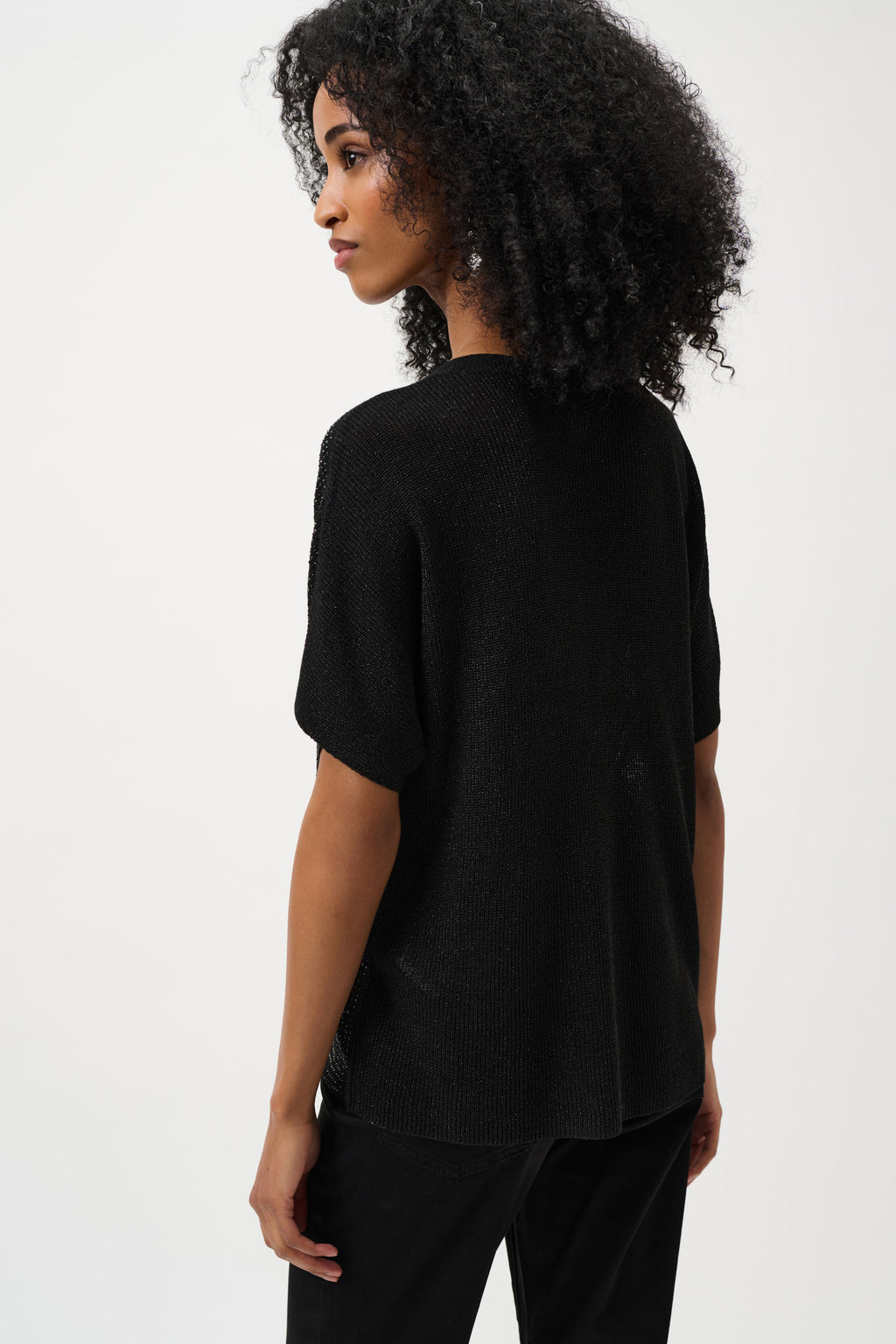 Joseph Ribkoff Metallic Knitted T-shirt with Rhinestones 263900CO