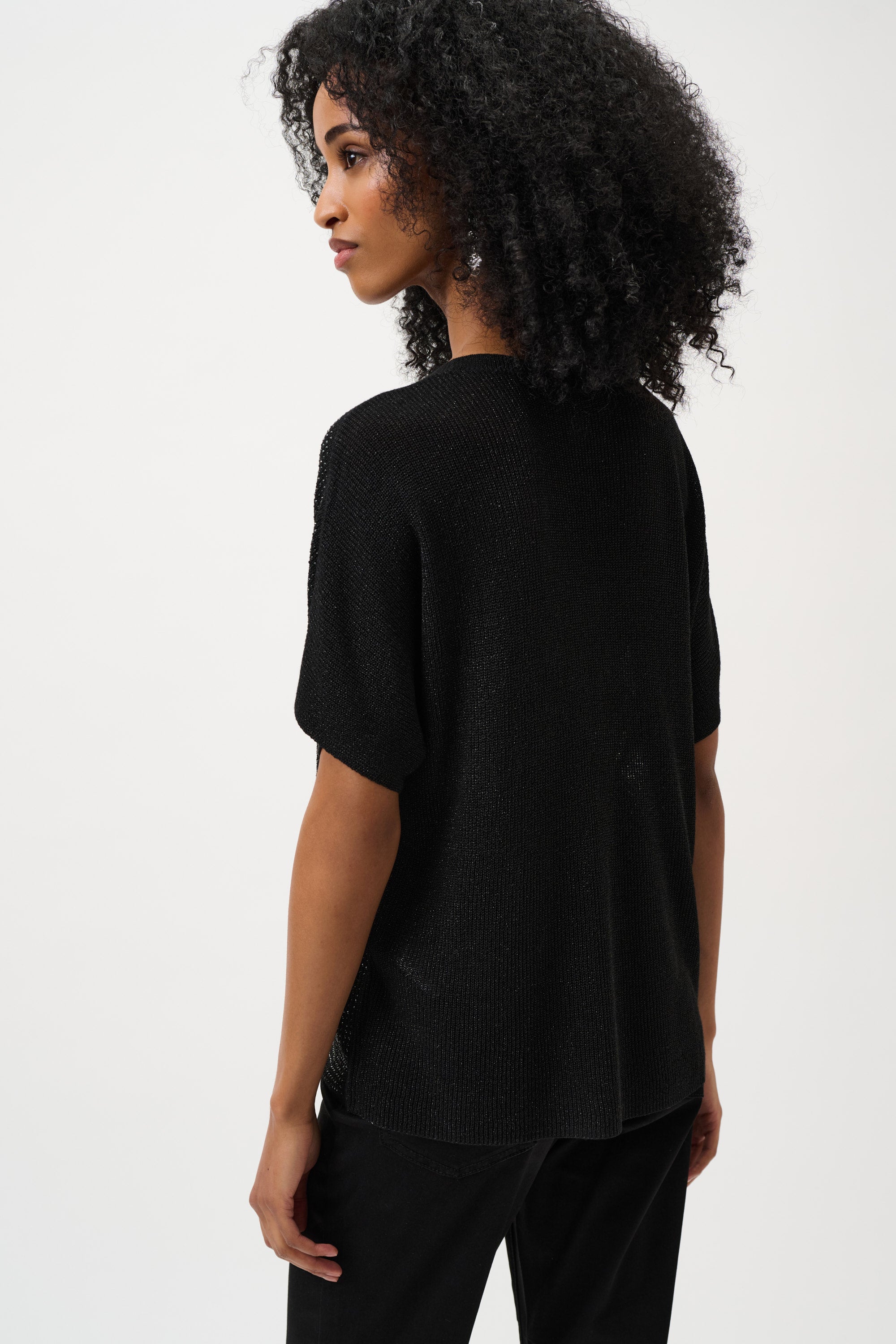 Joseph Ribkoff Metallic Knitted T-shirt with Rhinestones 263900CO