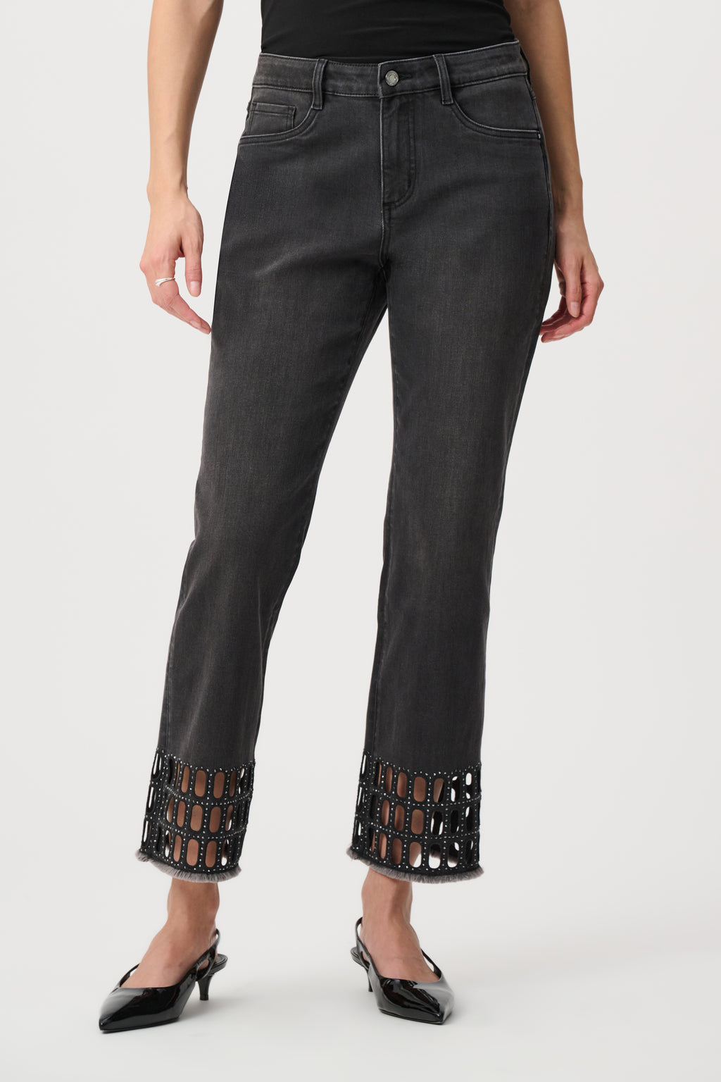 Joseph Ribkoff Repreve® Denim Straight Classic Jeans With Rhinestone Detail 263905