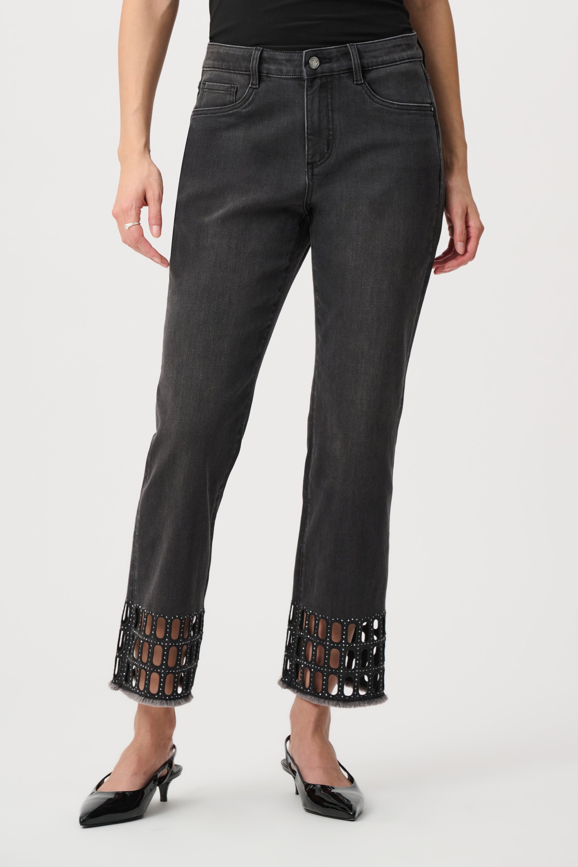 Joseph Ribkoff Repreve® Denim Straight Classic Jeans With Rhinestone Detail 263905