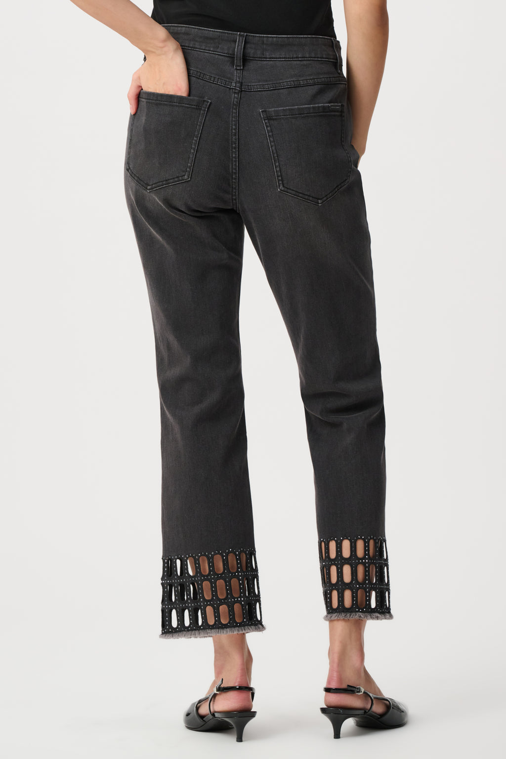 Joseph Ribkoff Repreve® Denim Straight Classic Jeans With Rhinestone Detail 263905