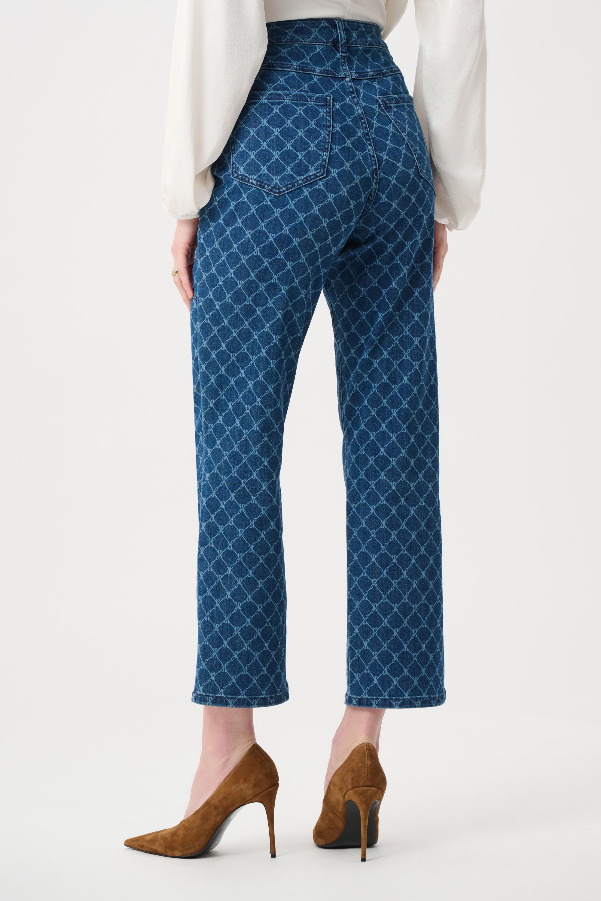 Joseph Ribkoff Featherweave Denim Strip-Dye Print Straight Classic Jeans 263906