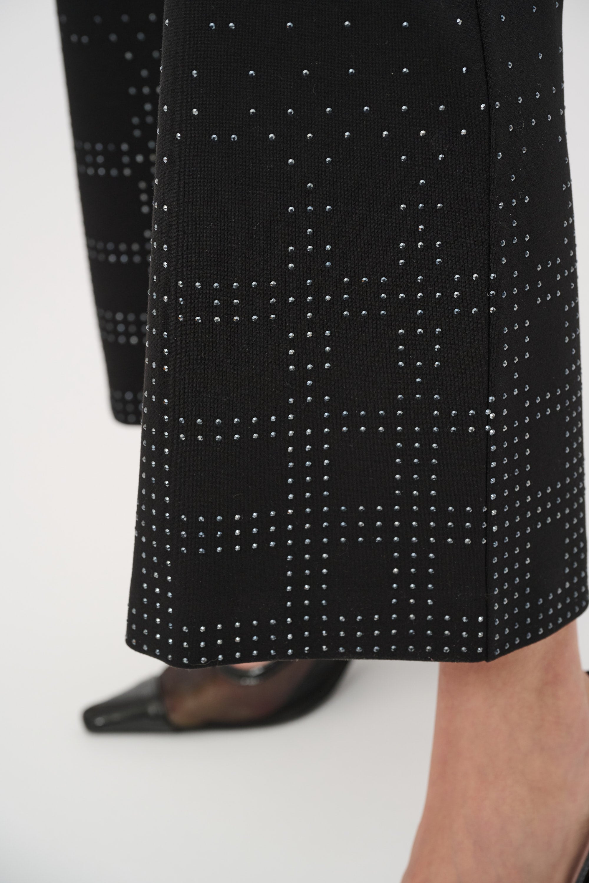 Joseph Ribkoff Heavy Knit Flared Pull-On Pants With Rhinestone Detail 263927